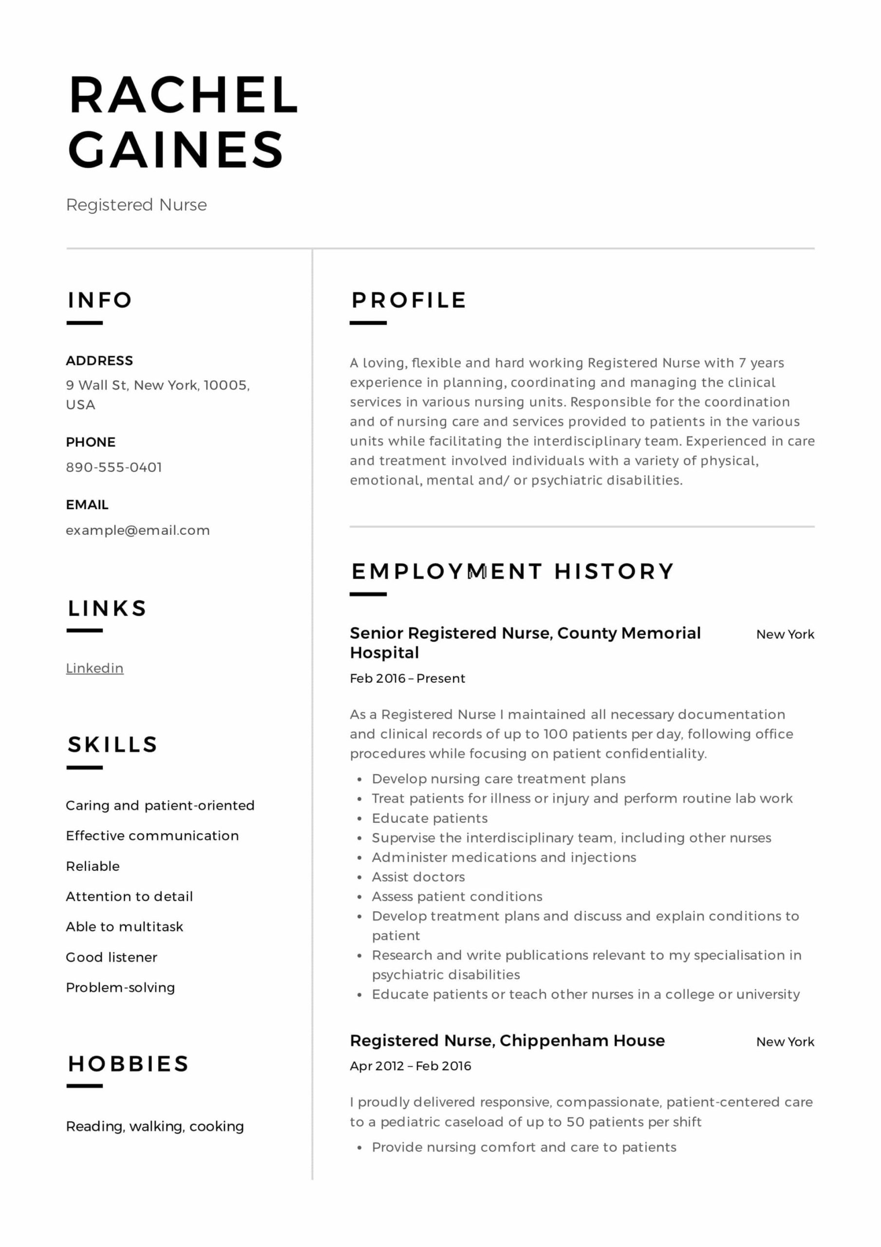 Sample Resume for A Nurse and Business Administration Registered Nurse Resume Examples & Writing Guide  12 Samples Pdf