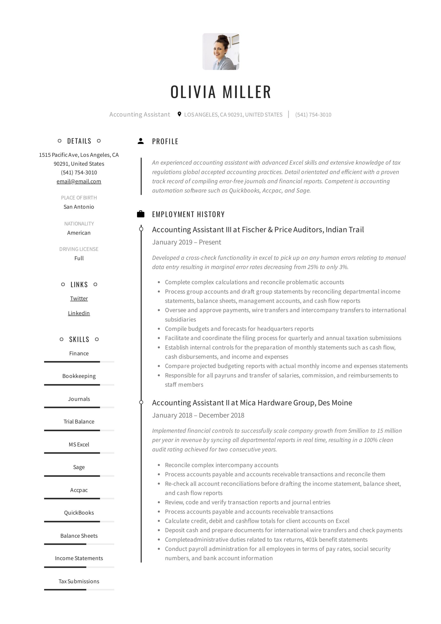 Sample Resume for Bank Clerk In India Accounting assistant Resume & Writing Guide  12 Examples Pdf …