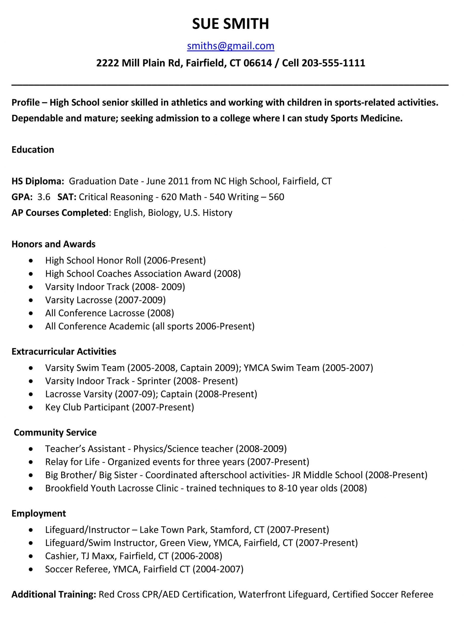 Sample Resume for College Application Template Example Resume for High School Students for College Applications … Sample Resume for College Application Template Example Resume for High School Students for College Applications …