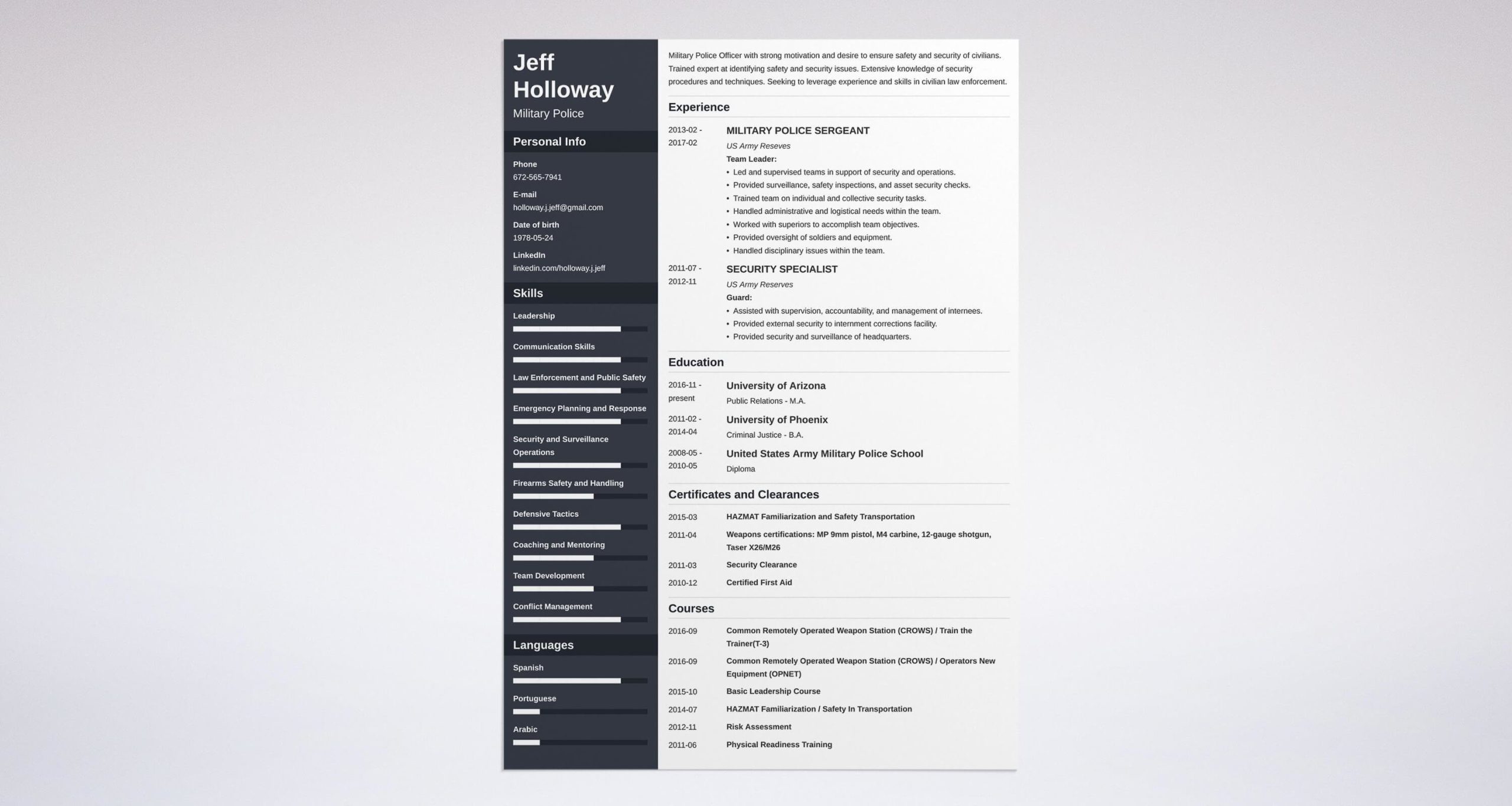 Sample Resume for Military Members Returning to Civilian Life Military to Civilian Resume Examples & Template for Veterans