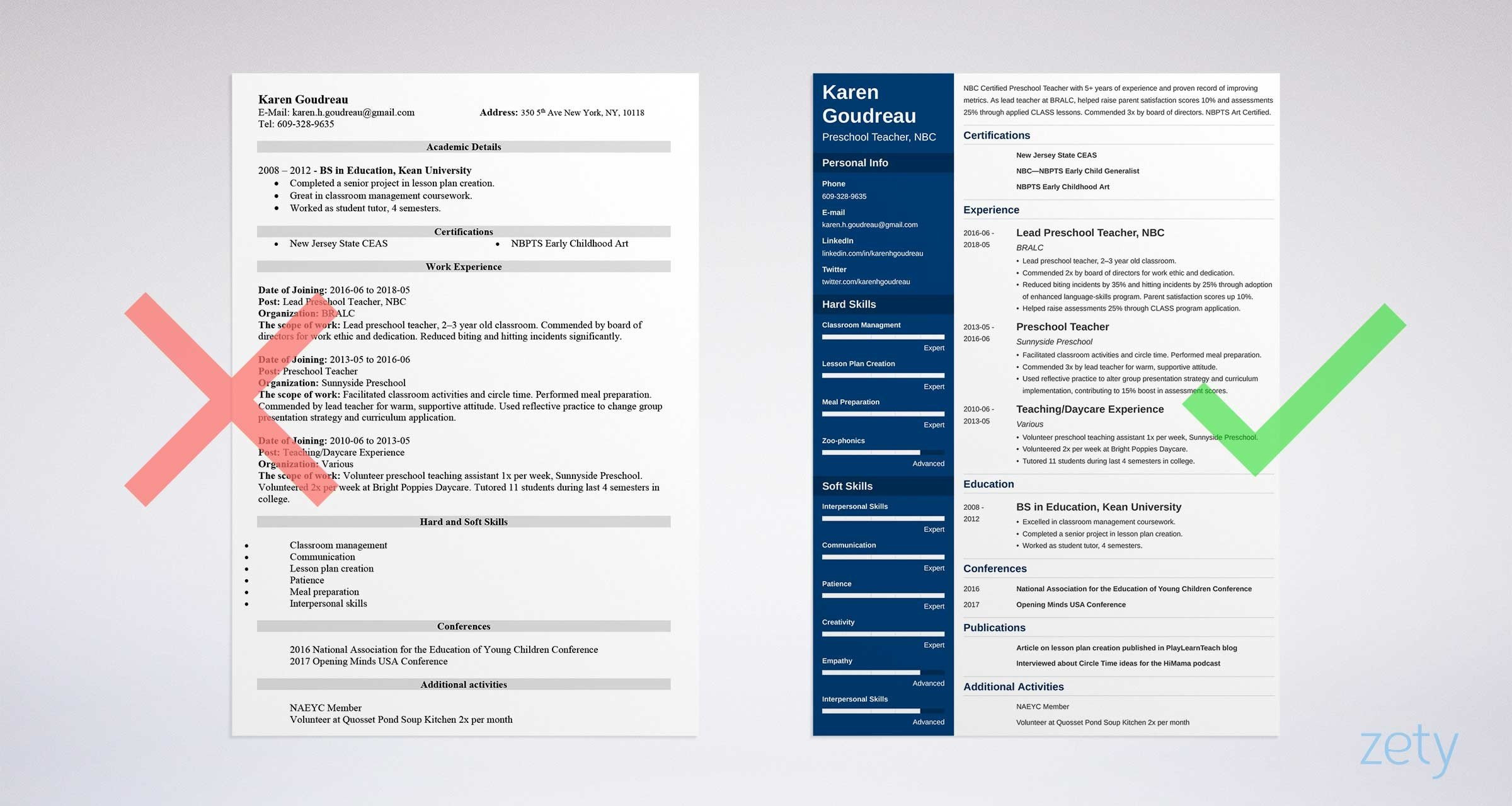 Sample Resume for Preschool Teacher with Experience Preschool Teacher Resume Example [lancarrezekiqpre K Job Skills]