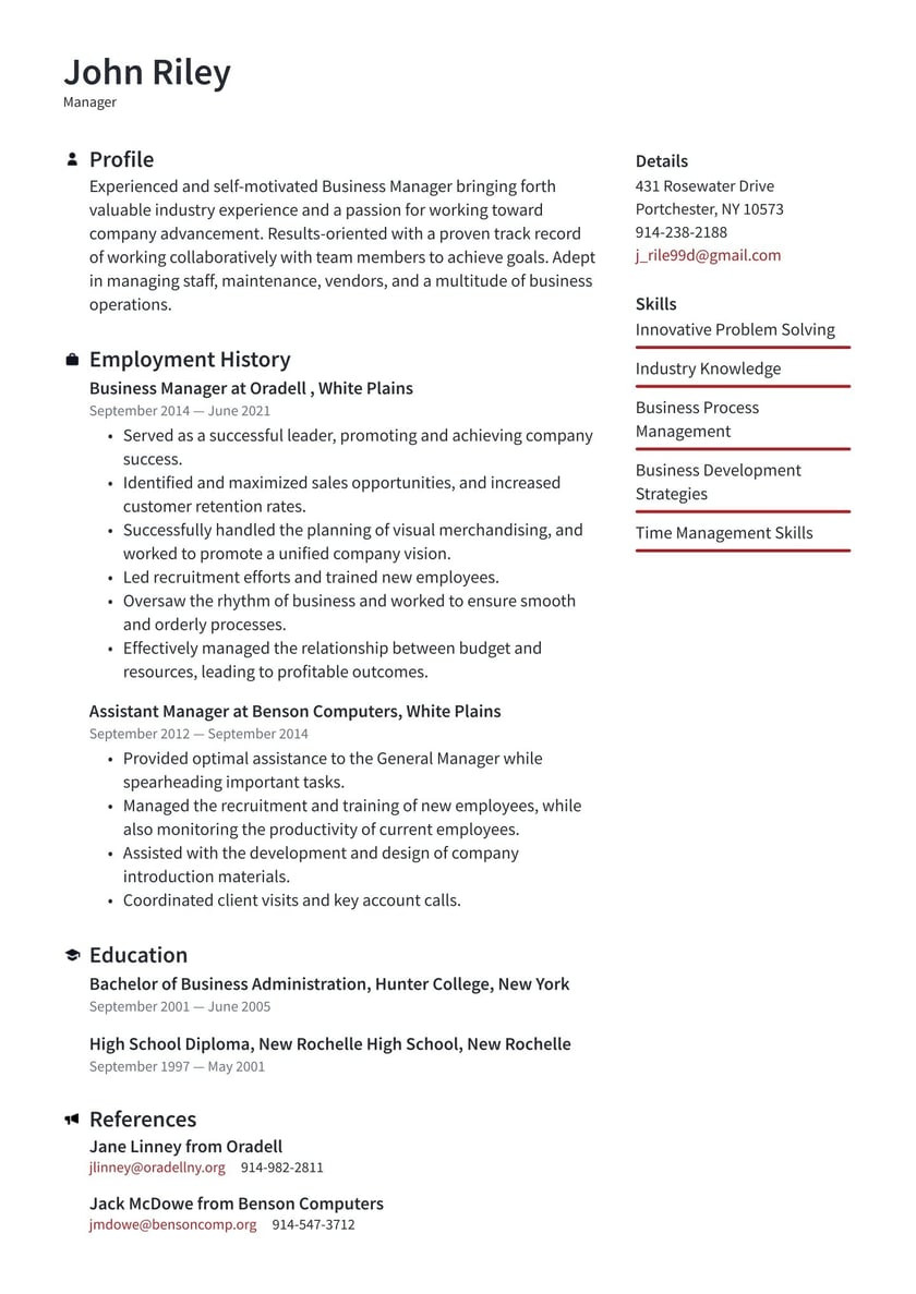 Sample Resume for School Business Manager Business Manager Resume Examples & Writing Tips 2022 (free Guide)
