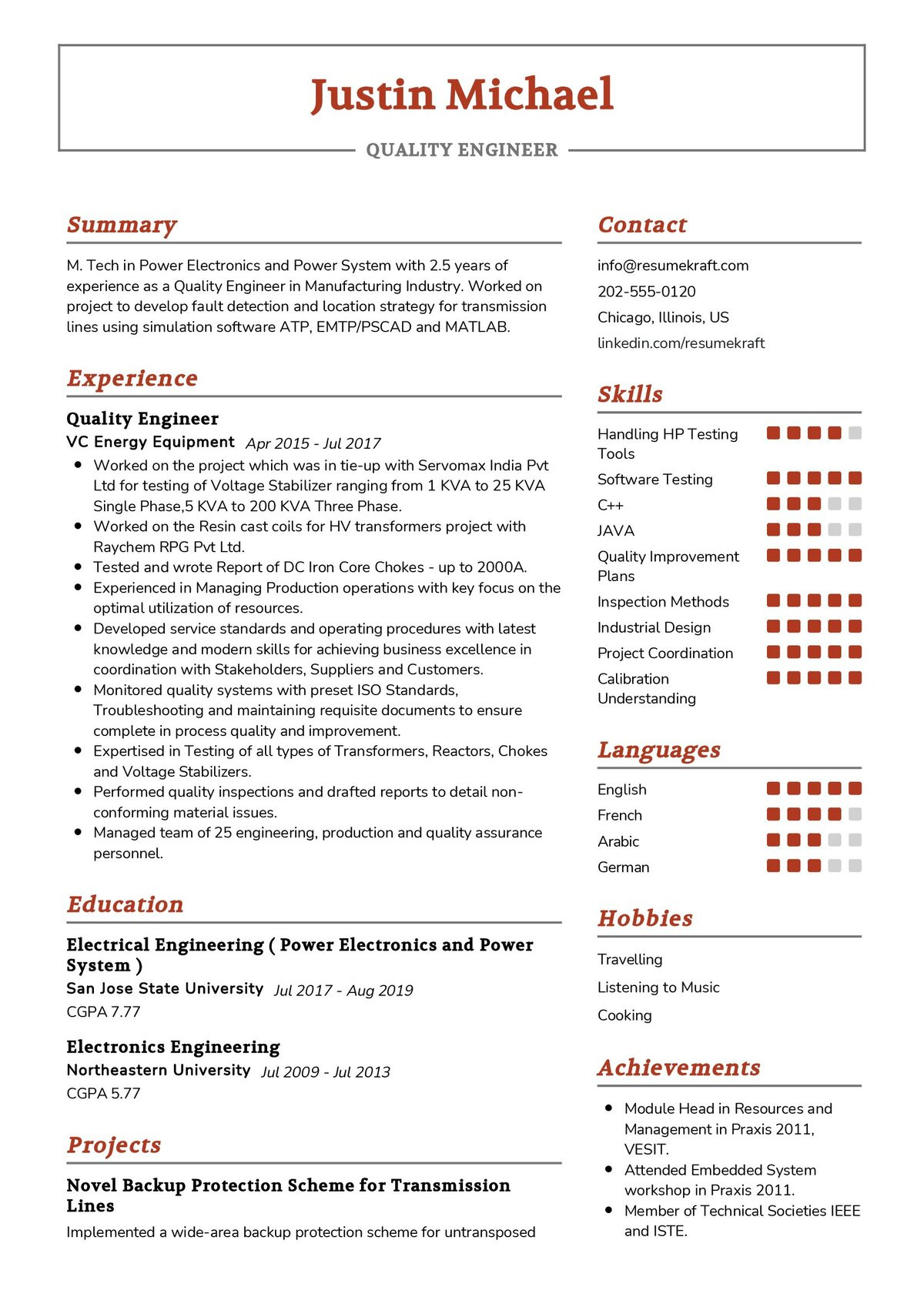 Sample Resume for Transmission Line Engineer Quality Engineer Resume Template 2022 Writing Tips – Resumekraft Sample Resume for Transmission Line Engineer Quality Engineer Resume Template 2022 Writing Tips – Resumekraft