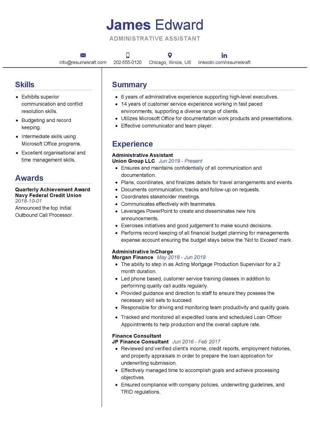 Sample Resume format for Administrative assistant Administrative assistant Resume Sample 2021 Writing Guide …