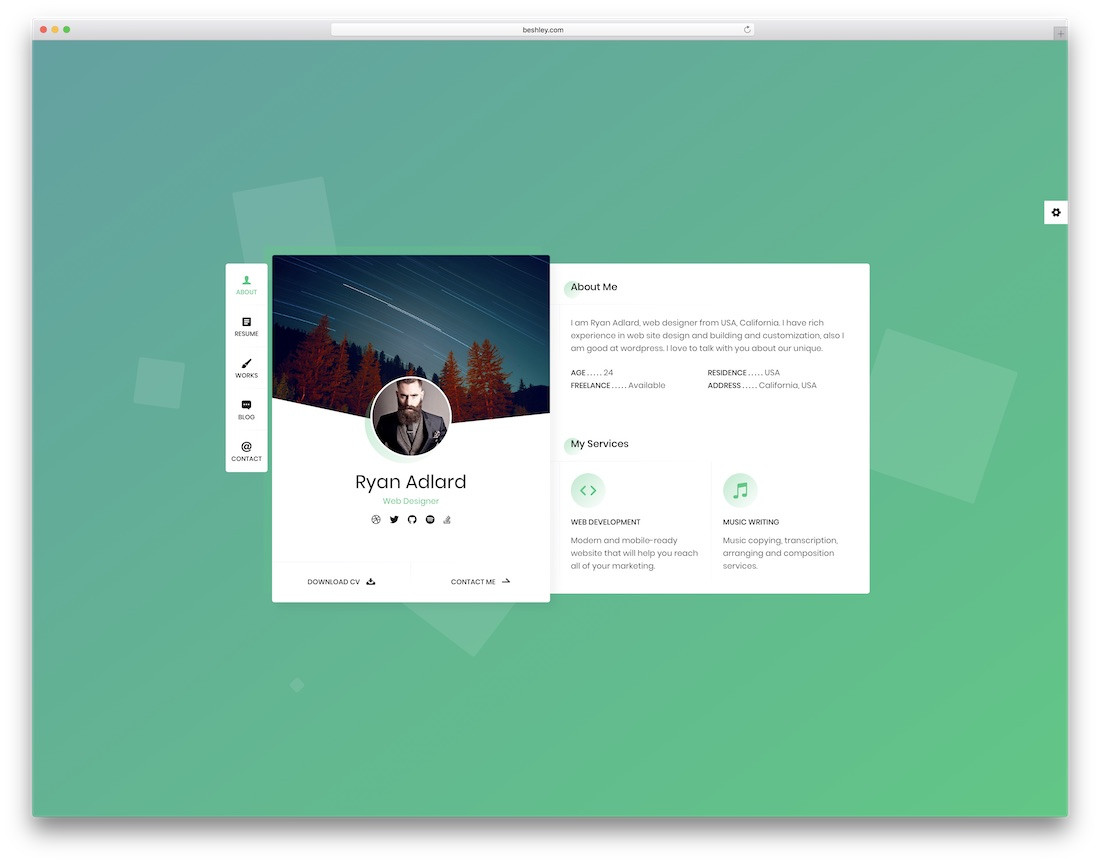 Simple Resume Template Bootstrap Free Download 27 Best HTML5 Resume Templates for Personal Portfolios 2021 – Colorlib