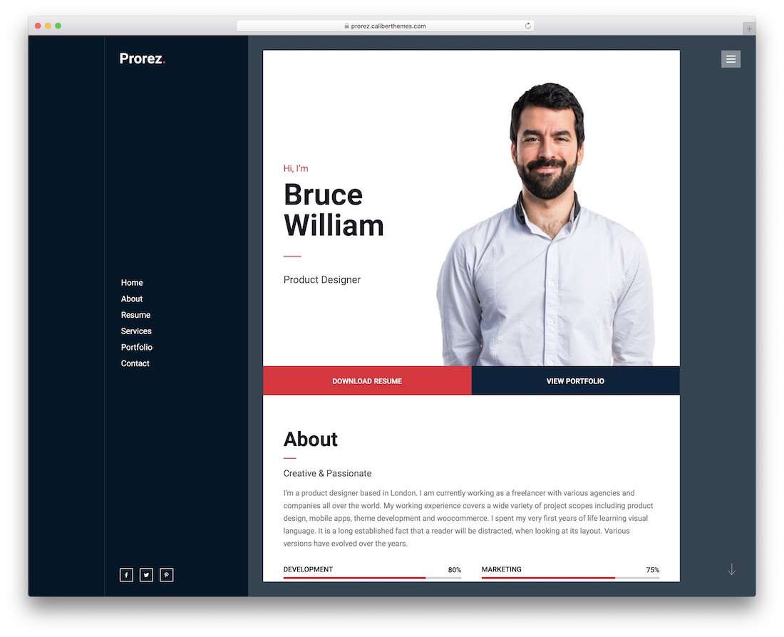Simple Resume Template Bootstrap Free Download 27 Best HTML5 Resume Templates for Personal Portfolios 2021 – Colorlib