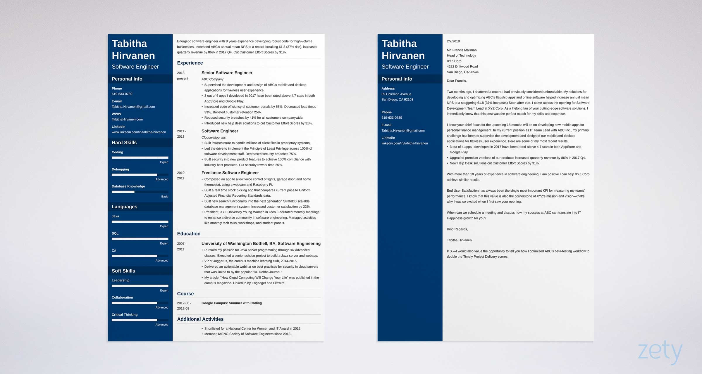 Software Engineer Cover Letter Resume Sample software Engineer Cover Letter Examples [also for Developer]