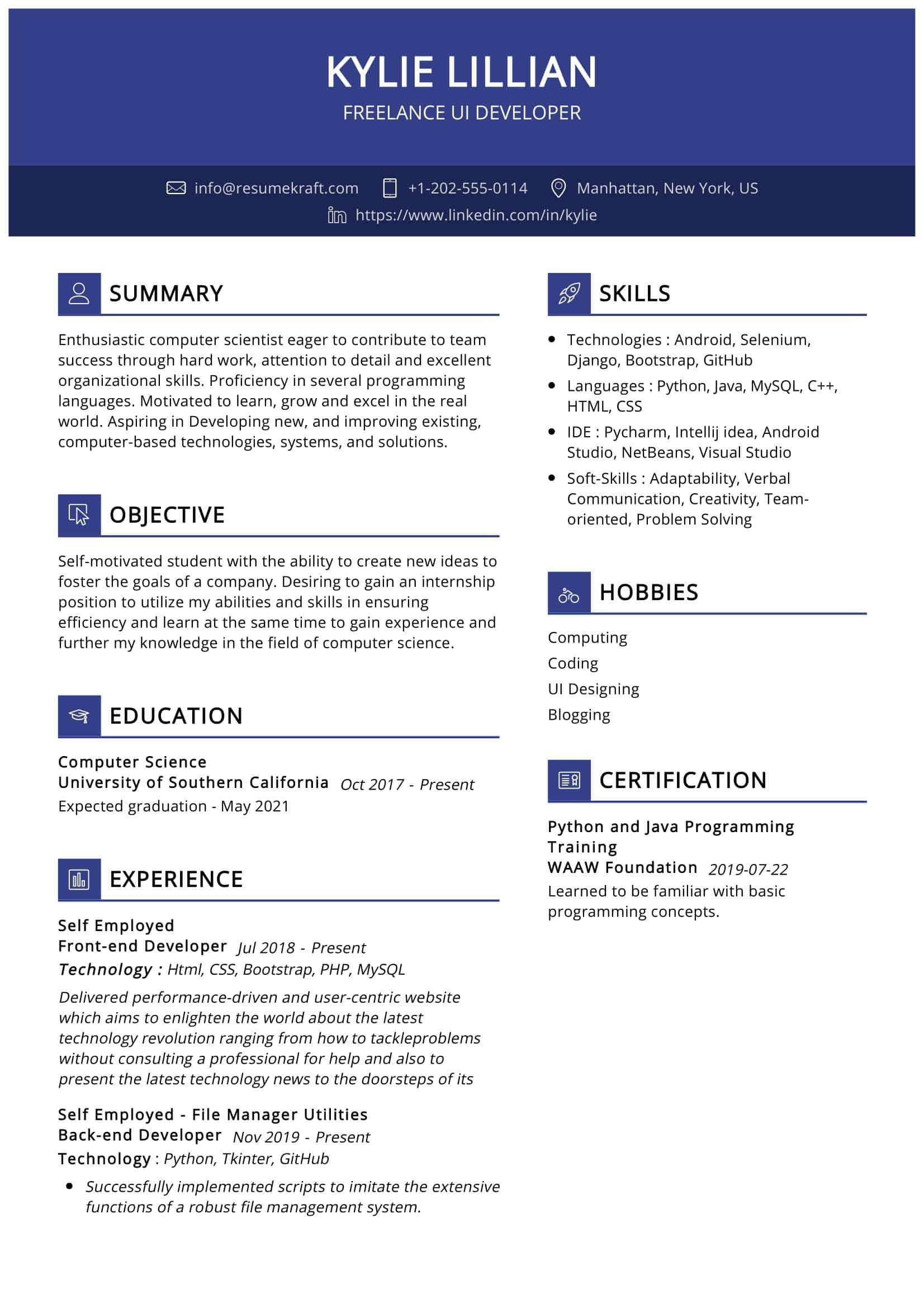 Ui Developer Resume Template Free Download Freelance Ui Developer Resume 2021 Writing Tips – Resumekraft
