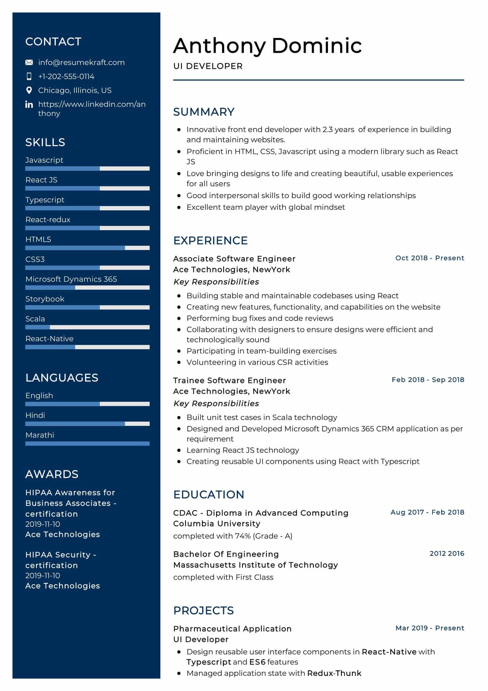 Ui Developer Resume Template Free Download Ui Developer Resume Sample 2021 Writing Tips – Resumekraft
