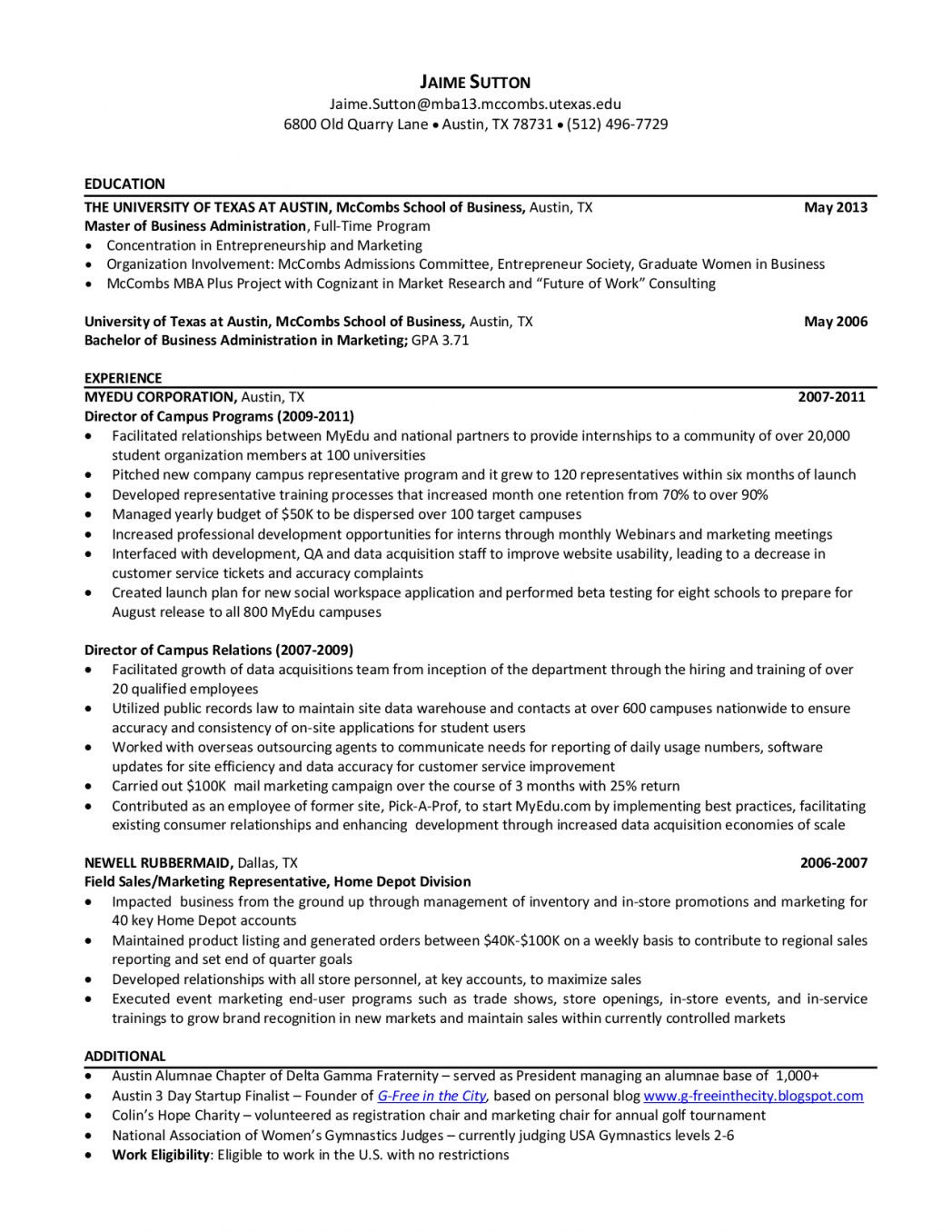 University Of Texas Mccombs Resume Template Cover Letter Template Mccombs – Resume format Cover Letter …