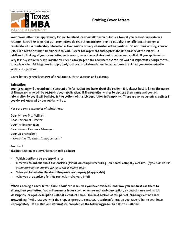 University Of Texas Mccombs Resume Template Mccombs Cover Letter Template Pdf RÃ©sumÃ© Recruitment