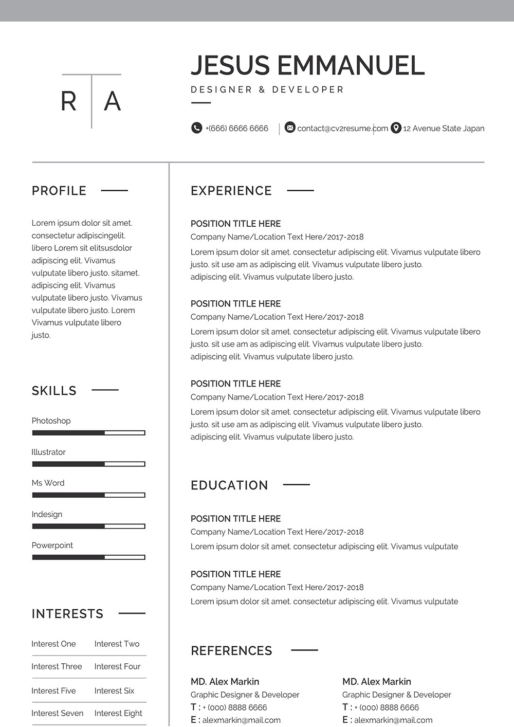 Web Developer Resume Template Free Download Modern Professional Web Developer Resume In Word Easy to Download