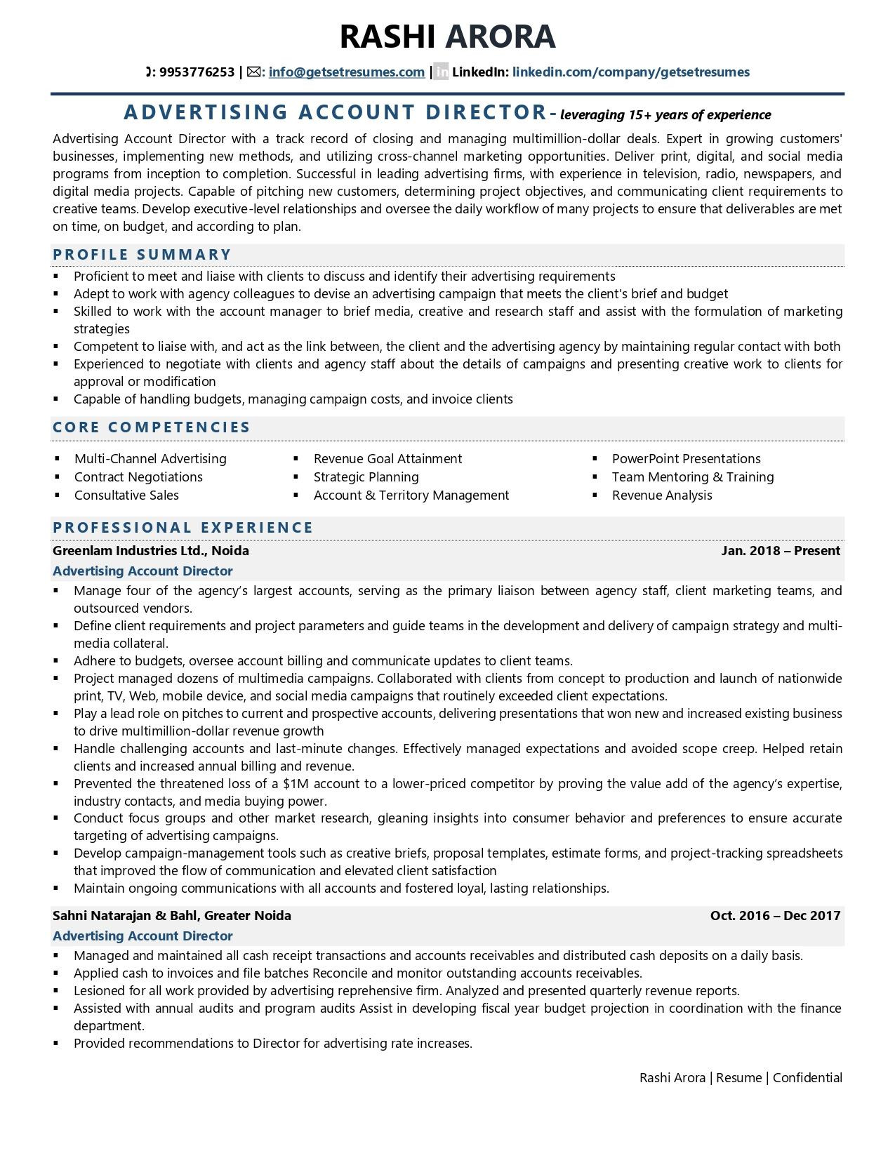 Advertising Agency Account Manager Resume Sample Account Director (advertising) Resume Examples & Template (with …