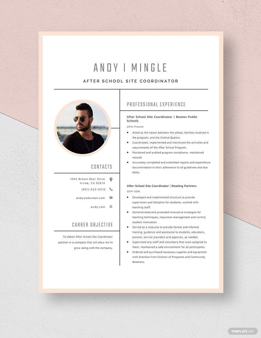 After School Program Coordinator Resume Sample after School Program Coordinator Resume Template – Word, Apple …