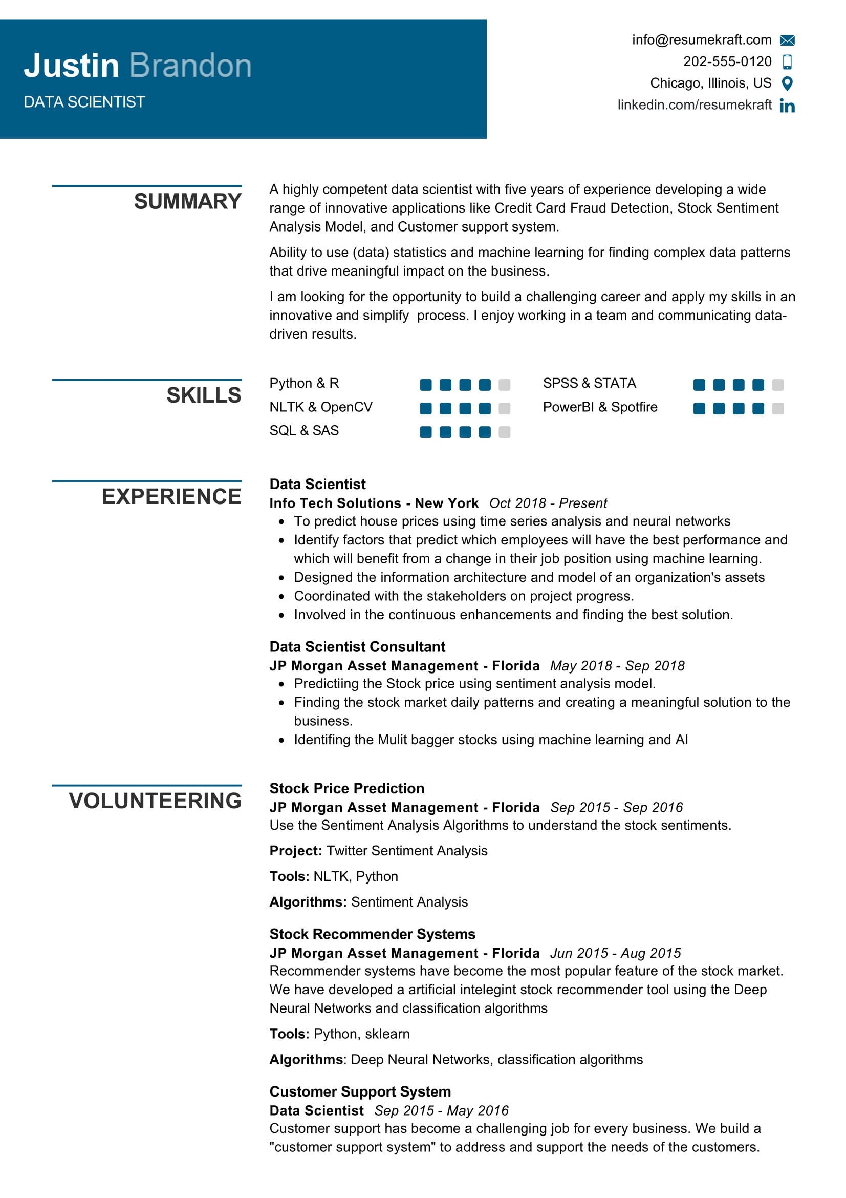 Bagger Job Description Samples for Resumes Data Scientist Resume Example (writing Guide) 2022 Writing Tips …
