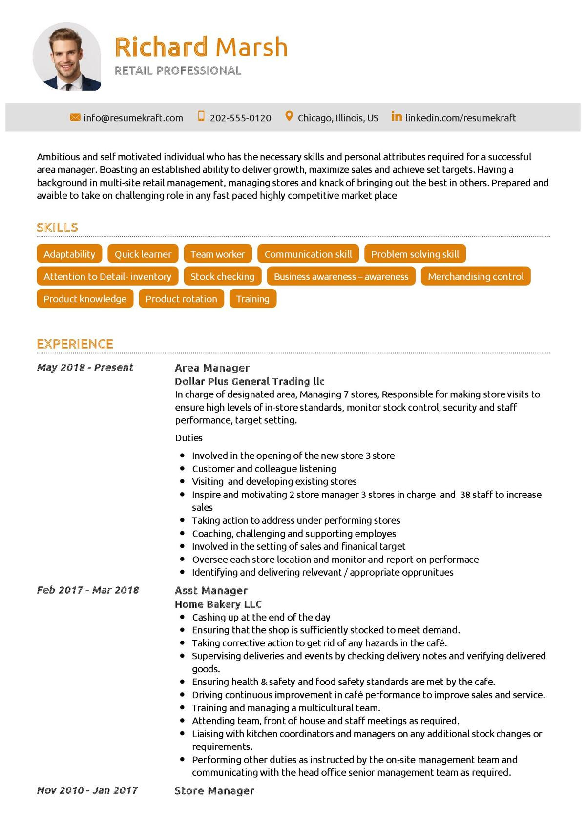 Bakery Production Line Worker Resume Sample Retail Professional Resume Sample 2022 Writing Tips – Resumekraft