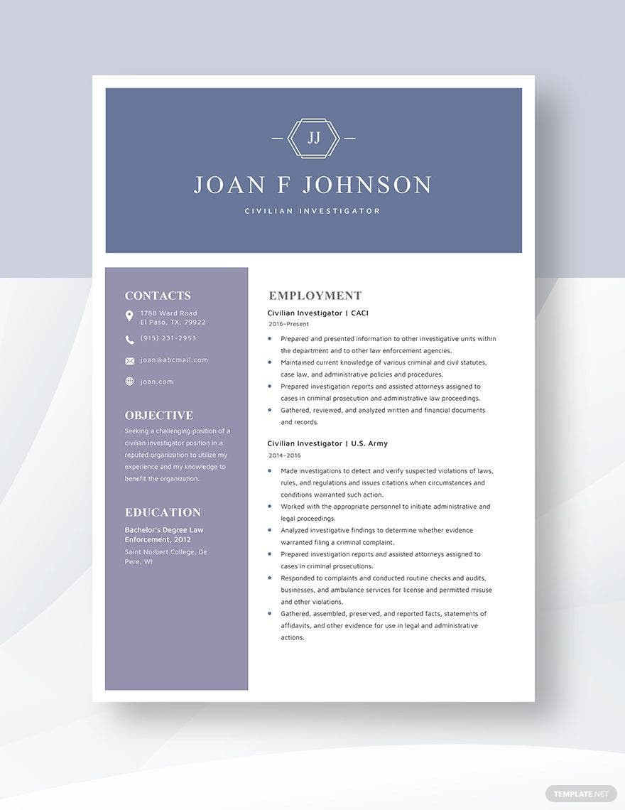 Building A Private Investigator Resume Sample Investigator Resume Templates Pages – Design, Free, Download …