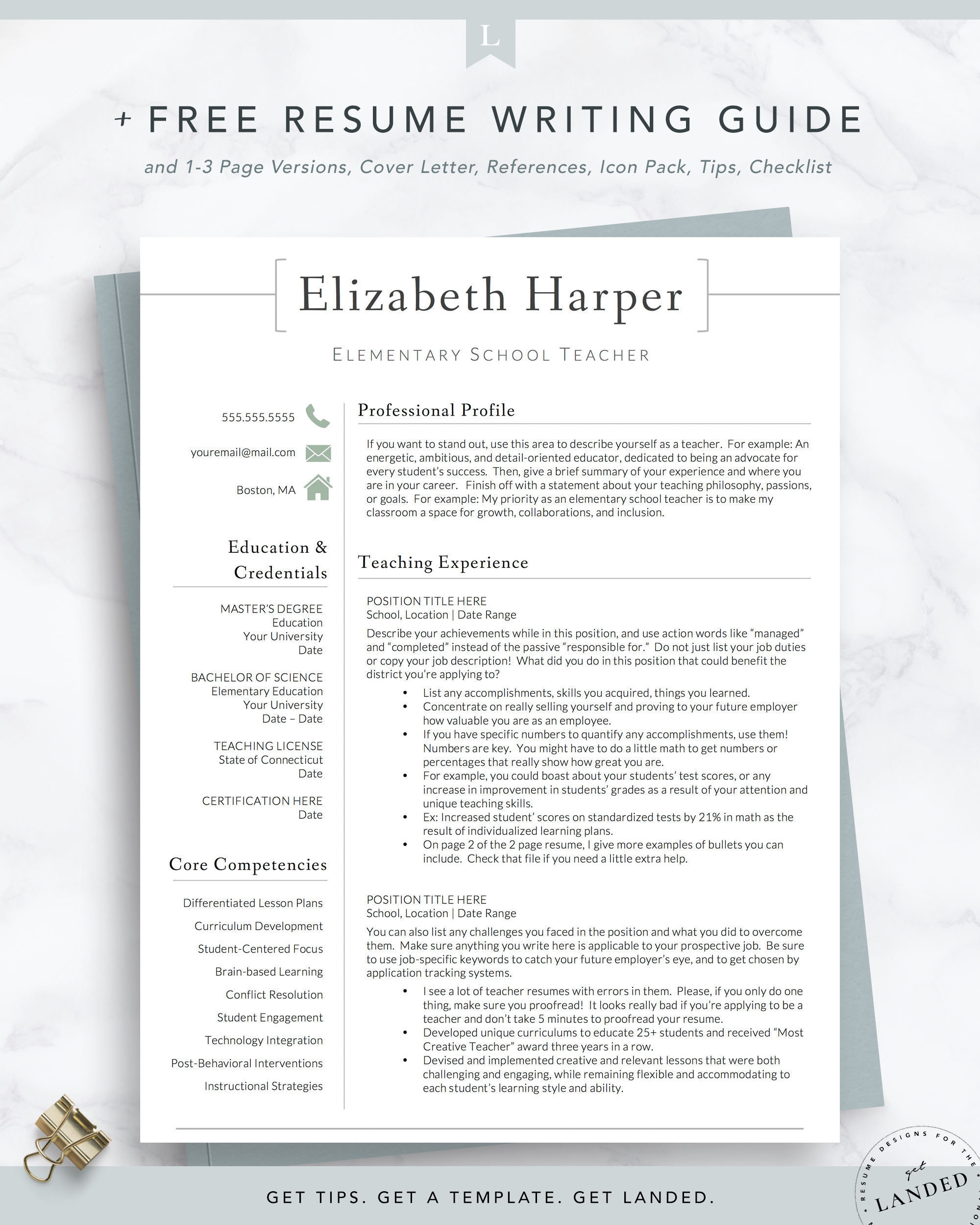 Cover Letter and Resume Samples for Teachers Teacher Resume Template for Word & Pages Teacher Cv – Etsy Ãsterreich