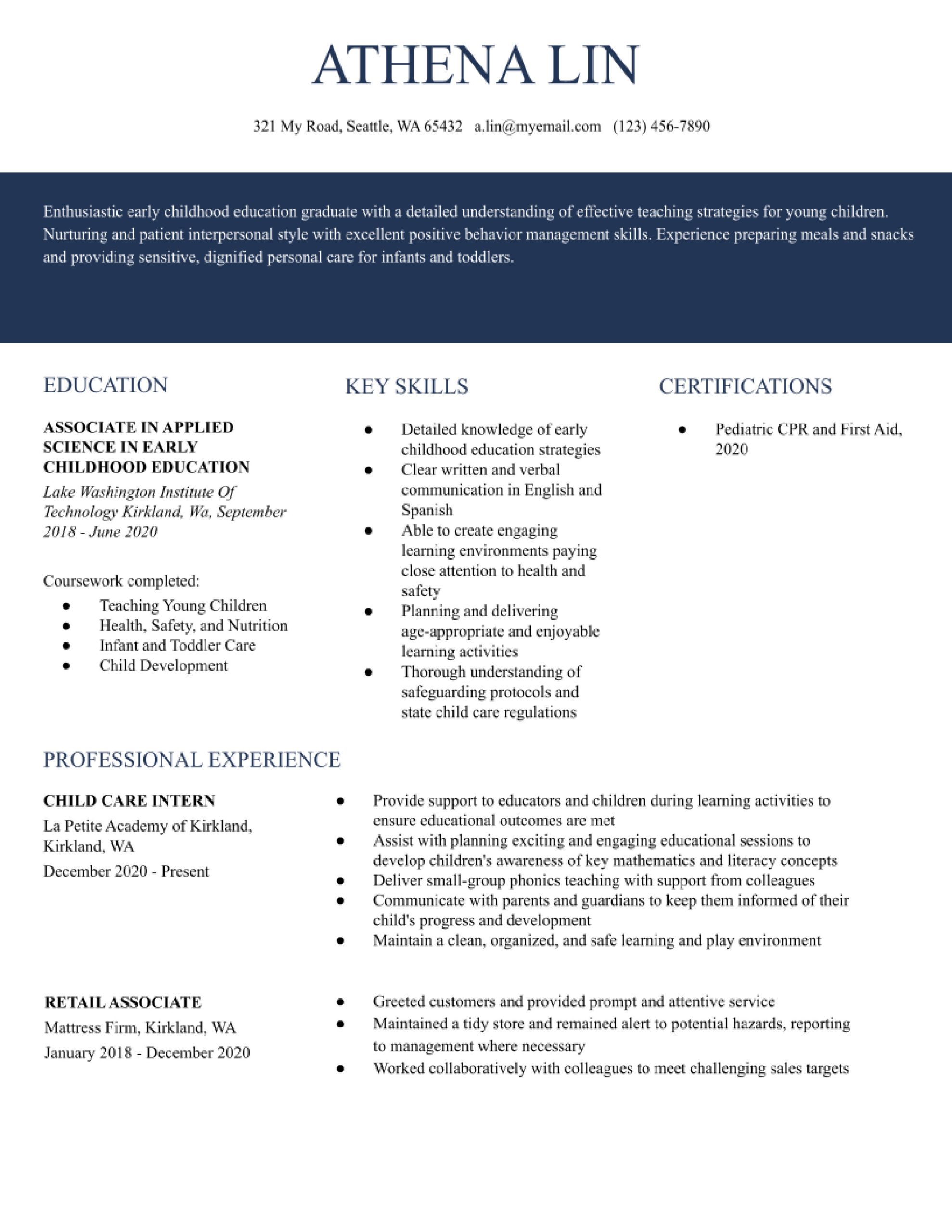 Daycare after School Counselor Resume Sample Child Care Resume Examples In 2022 – Resumebuilder.com