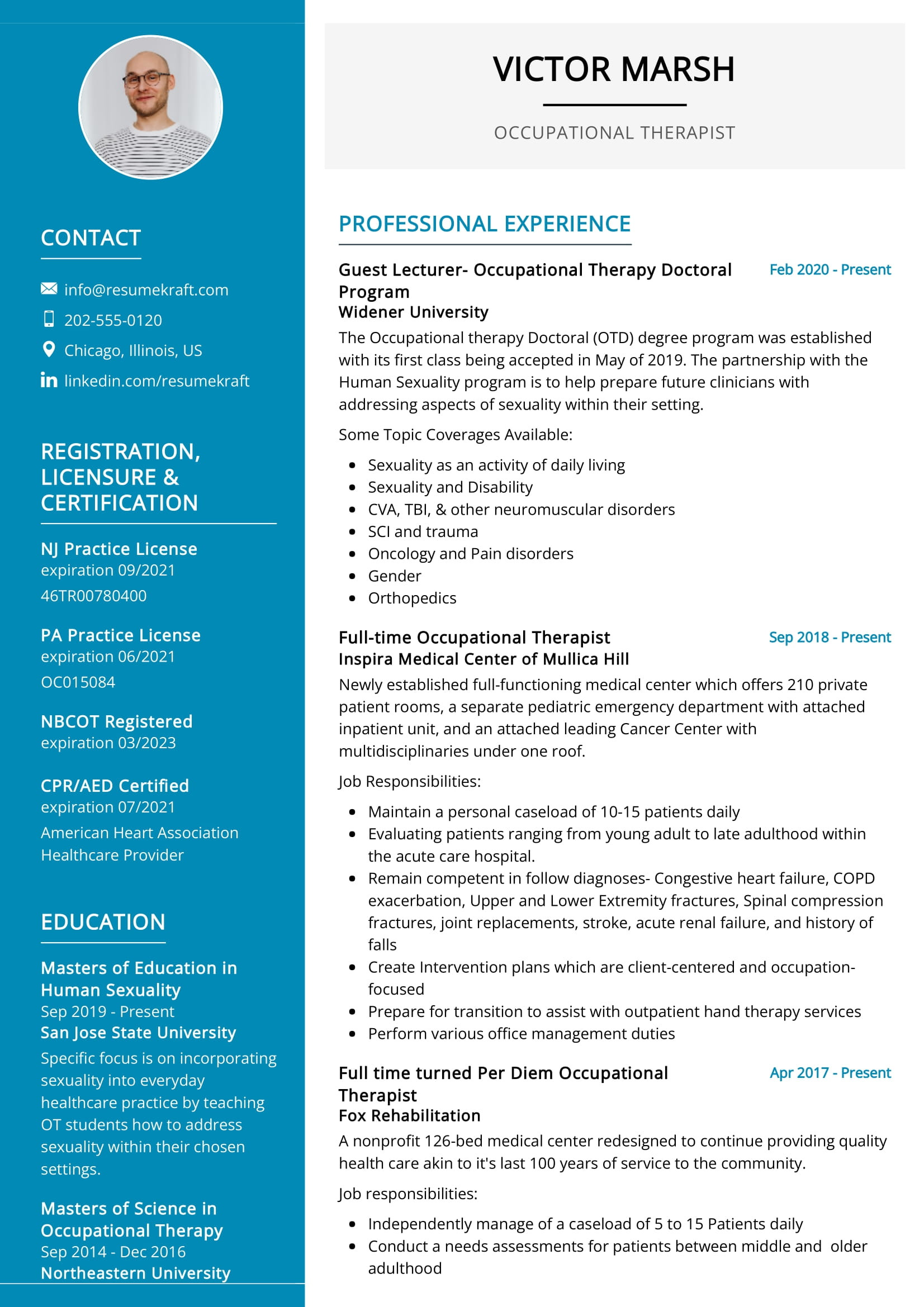 Entry Level Occupational therapy Resume Sample Occupational therapist Resume Example 2022 Writing Tips …