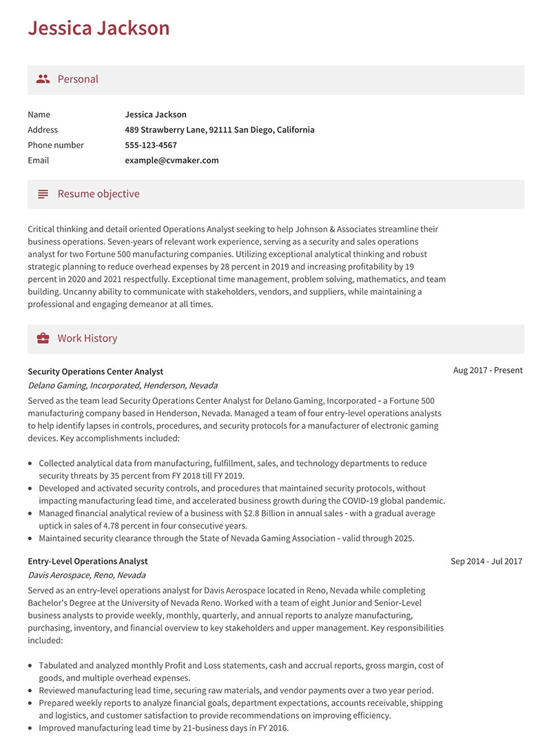 Entry Level Operation Research Analyst Resume Samples Operations Analyst Resume Sample & Writing Guide 2022 – Cvmaker.com