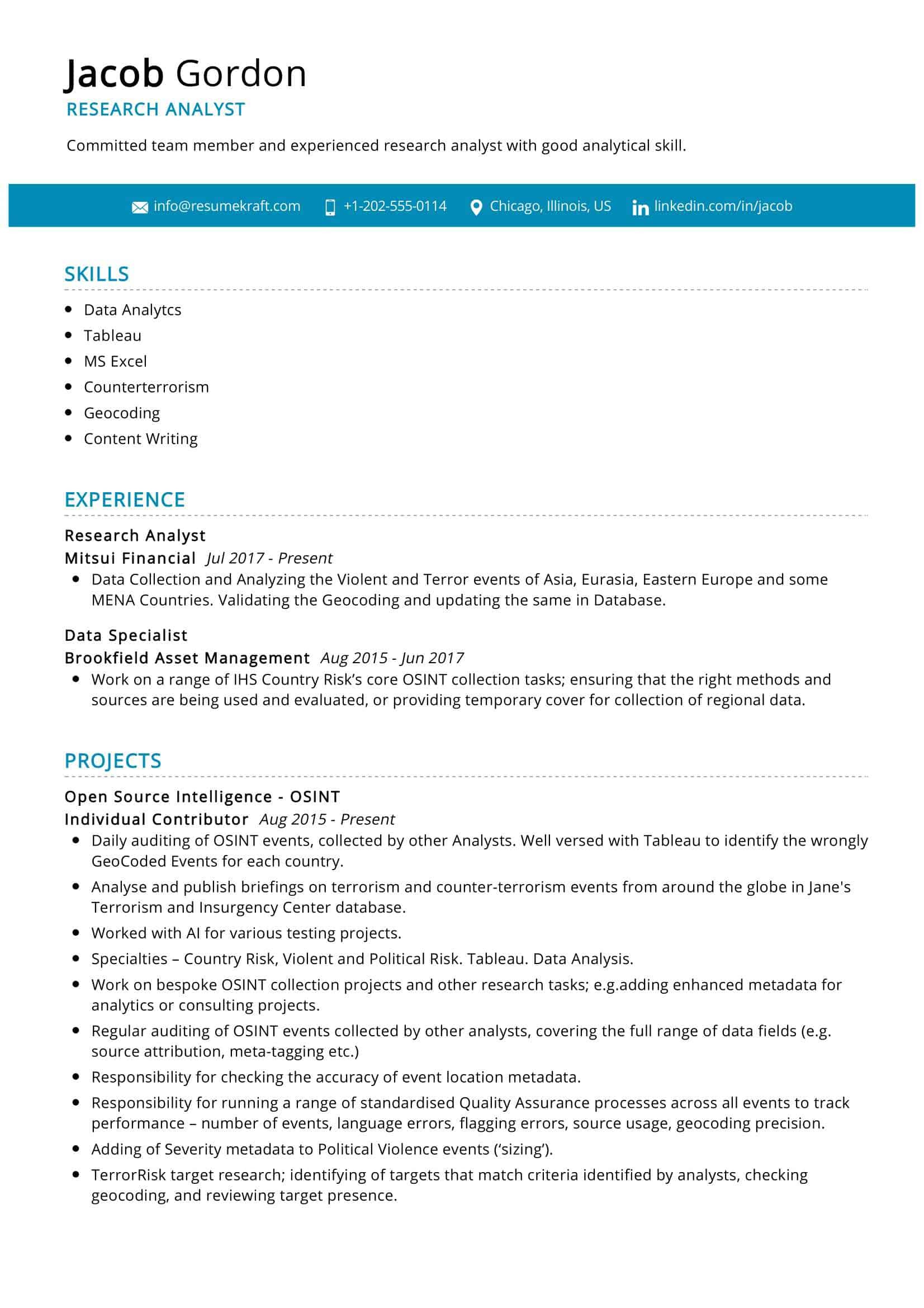 Entry Level Operations Research Analyst Resume Samples Research Analyst Resume Sample 2022 Writing Tips – Resumekraft