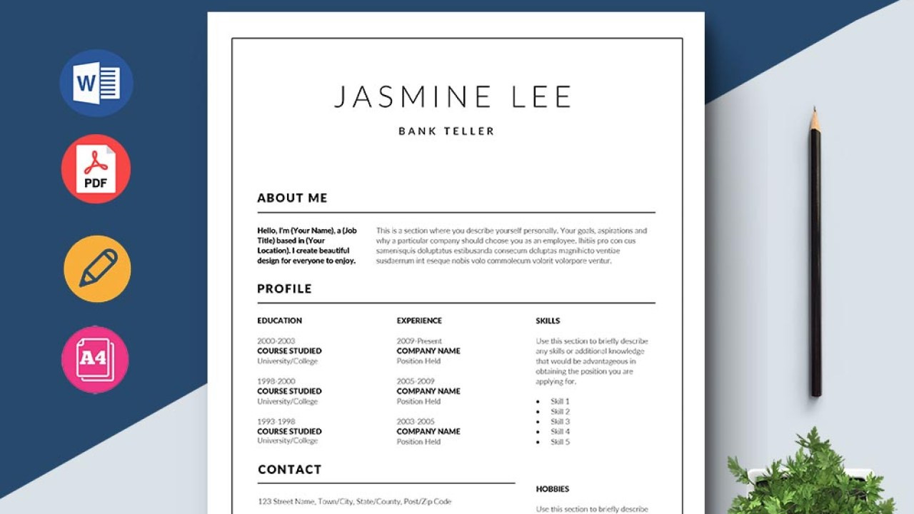 Free Sample Of Bank Teller Resume Free Bank Teller Resume Template with Clean and Simple Look