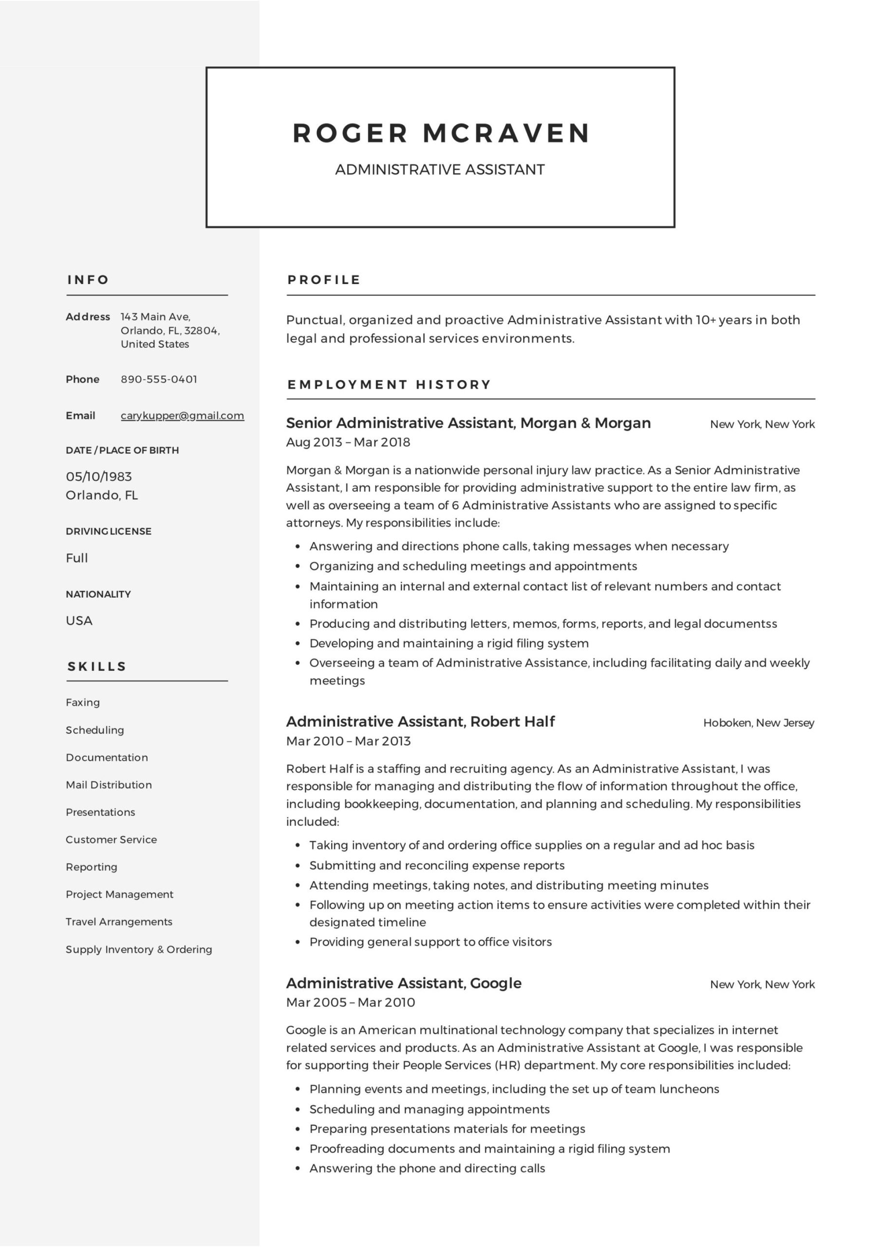 Free Sample Of Executive assistant Resume 19 Administrative assistant Resumes & Guide Pdf 2022