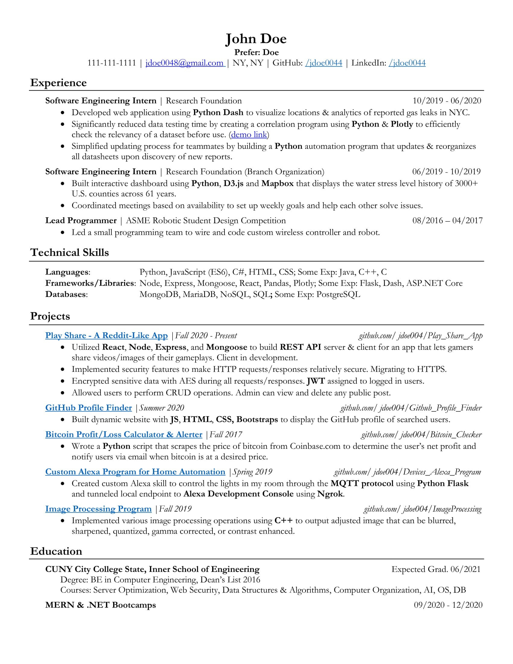 Junior Ios Developer Resume Sample Reddit Cs Resume for Junior software Developer. Easy/hard to Read with …