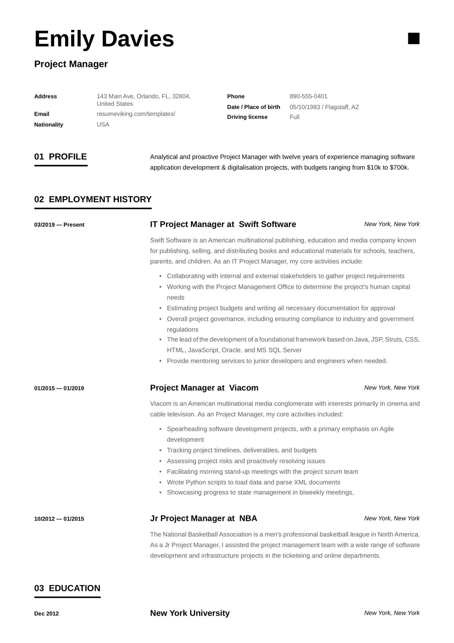 Junior It Project Manager Resume Sample 20 Project Manager Resume Examples & Full Guide Pdf & Word 2021
