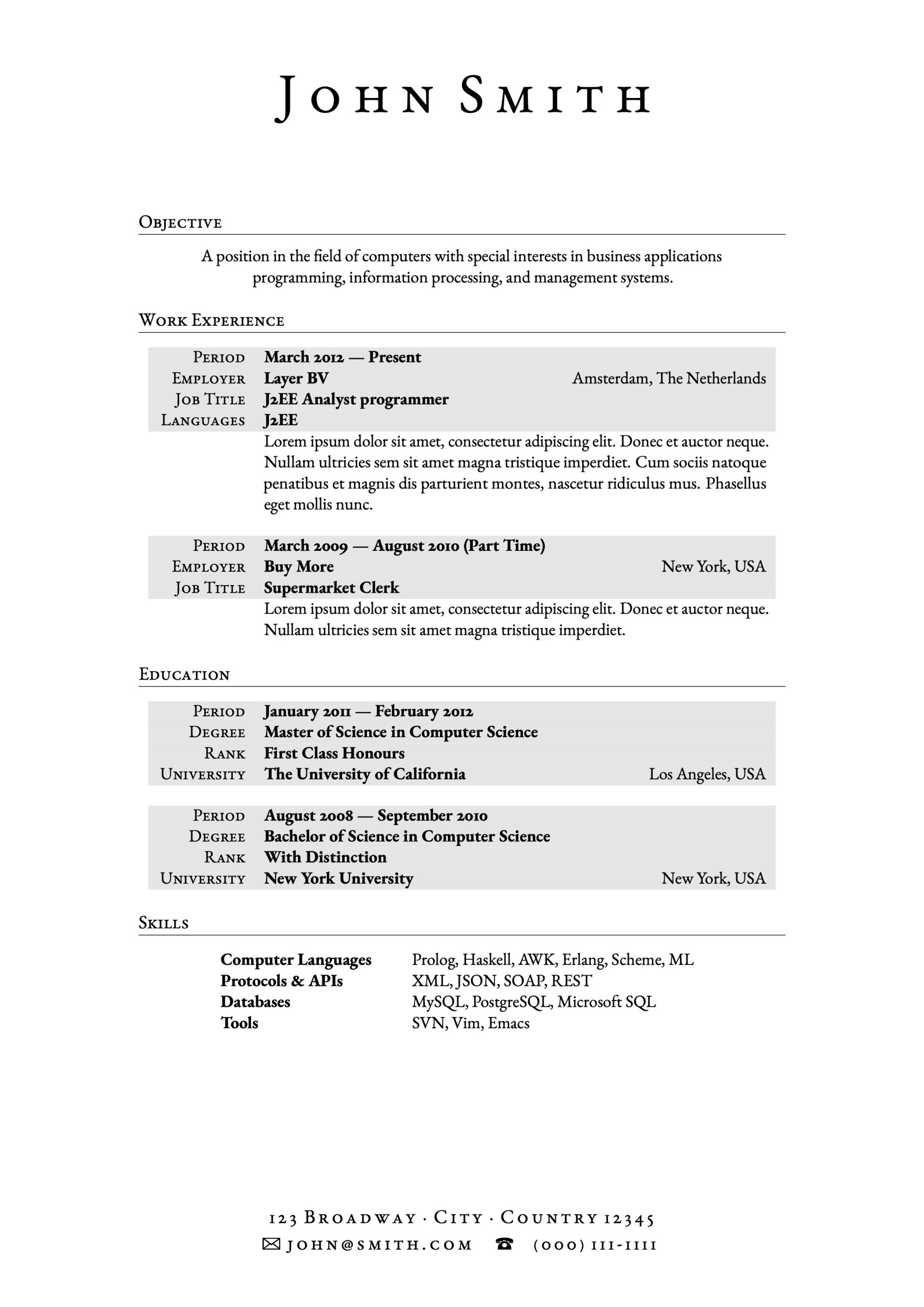 Masters En Route to Phd Sample Resume Latex Templates – Cvs and Resumes