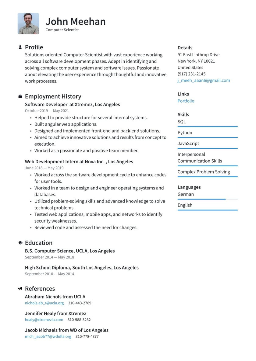 Masters In Computer Science Sample Resume Computer Science Resume Examples & Writing Tips 2022 (free Guide)
