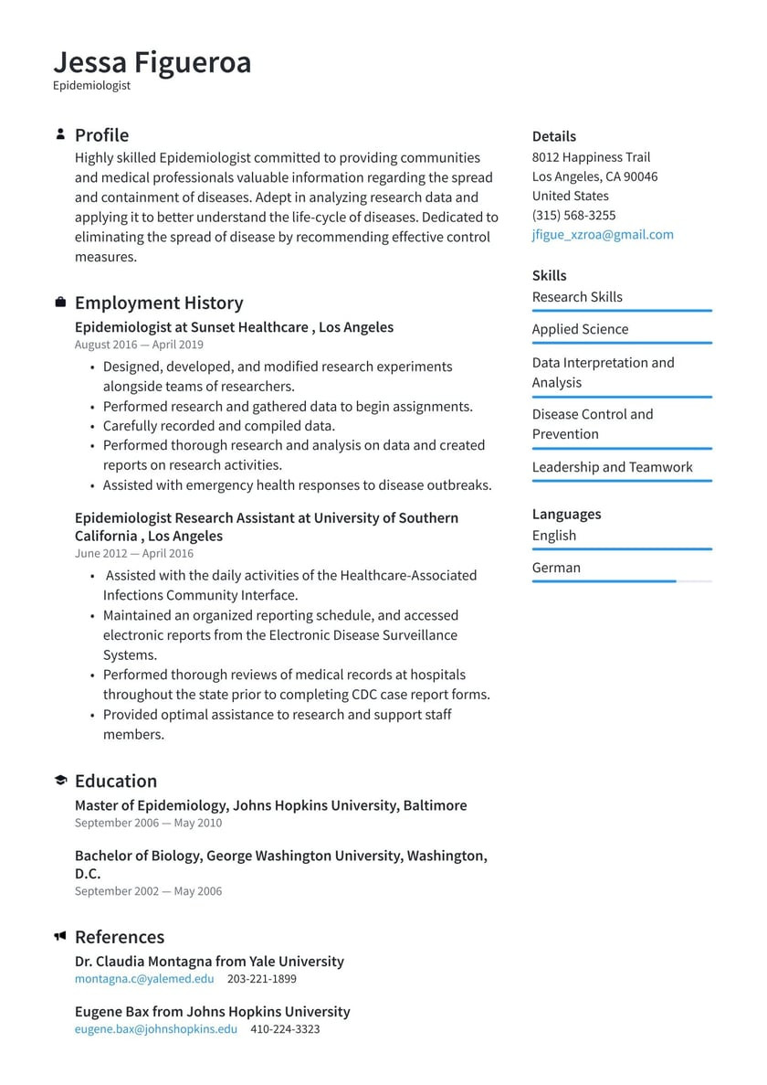 Masters In Public Health Resume Sample Epidemiologist Resume Examples & Writing Tips 2022 (free Guide)
