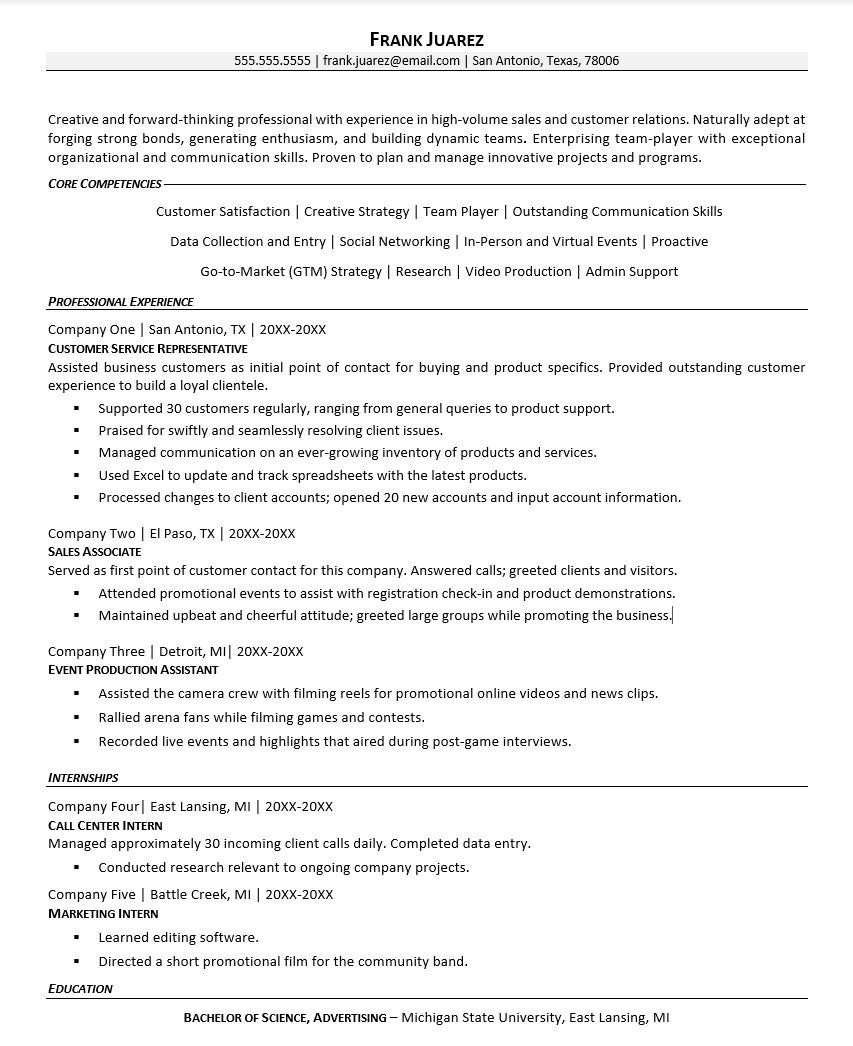 basic resume format
