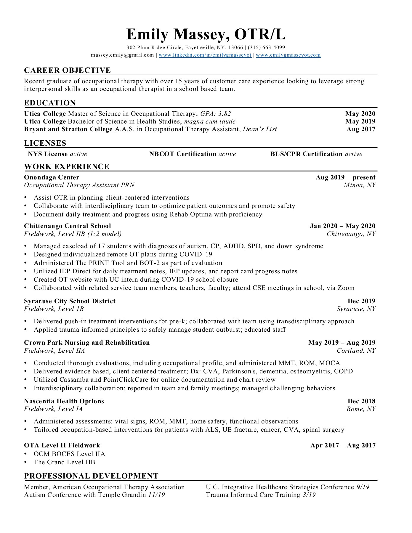 Prn Occupational therapy assistant Resume Sample Resume – Flip Ebook Pages 1-1 Anyflip