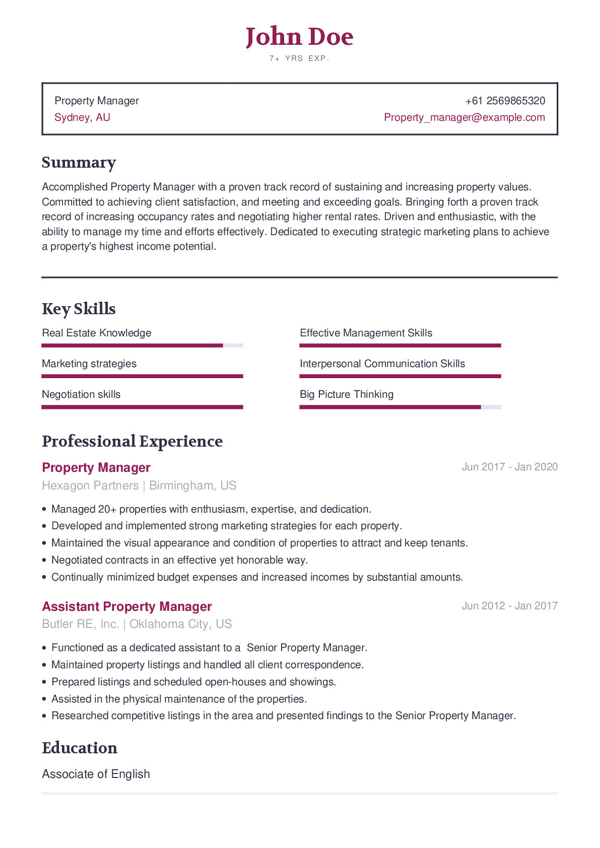 Real Estate Property Manager Resume Sample Property Manager Resume Example with Content Sample Craftmycv