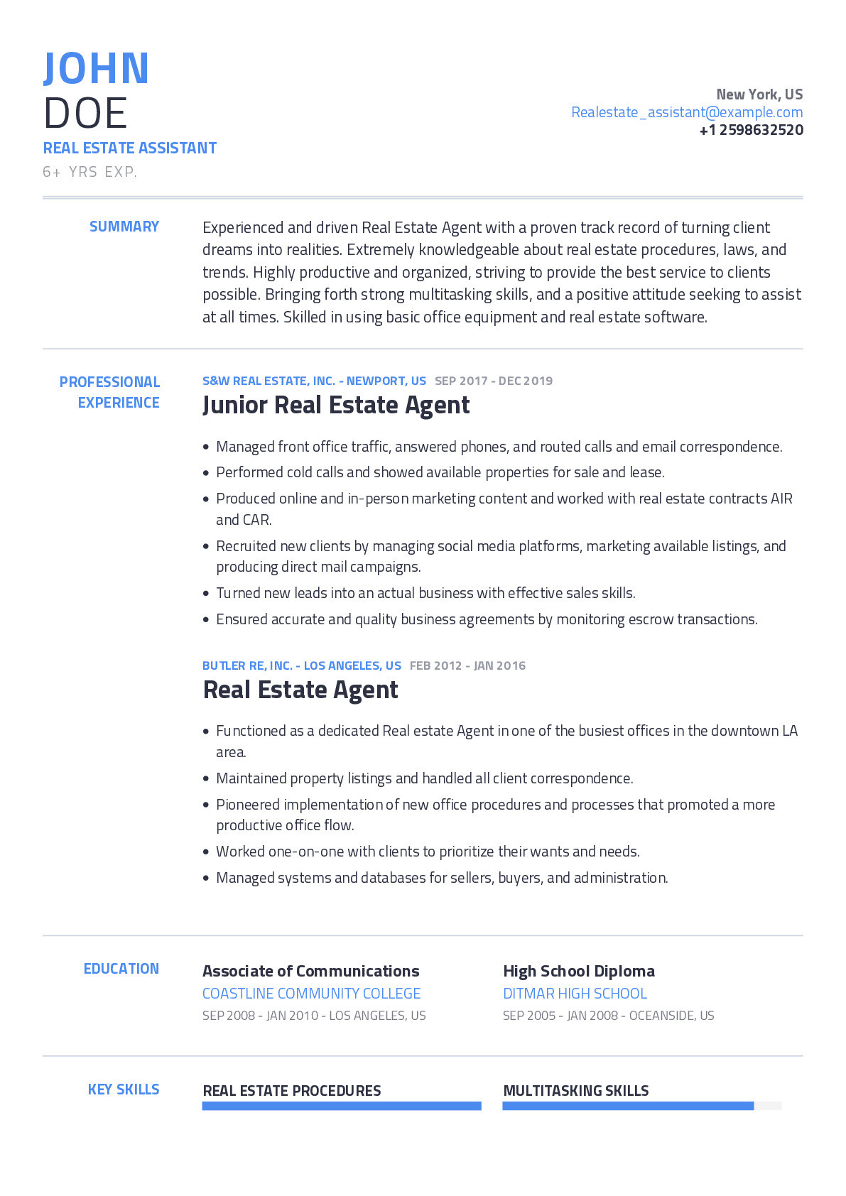 Real Estate Sales associate Resume Samples Real Estate assistant Resume Example with Content Sample Craftmycv