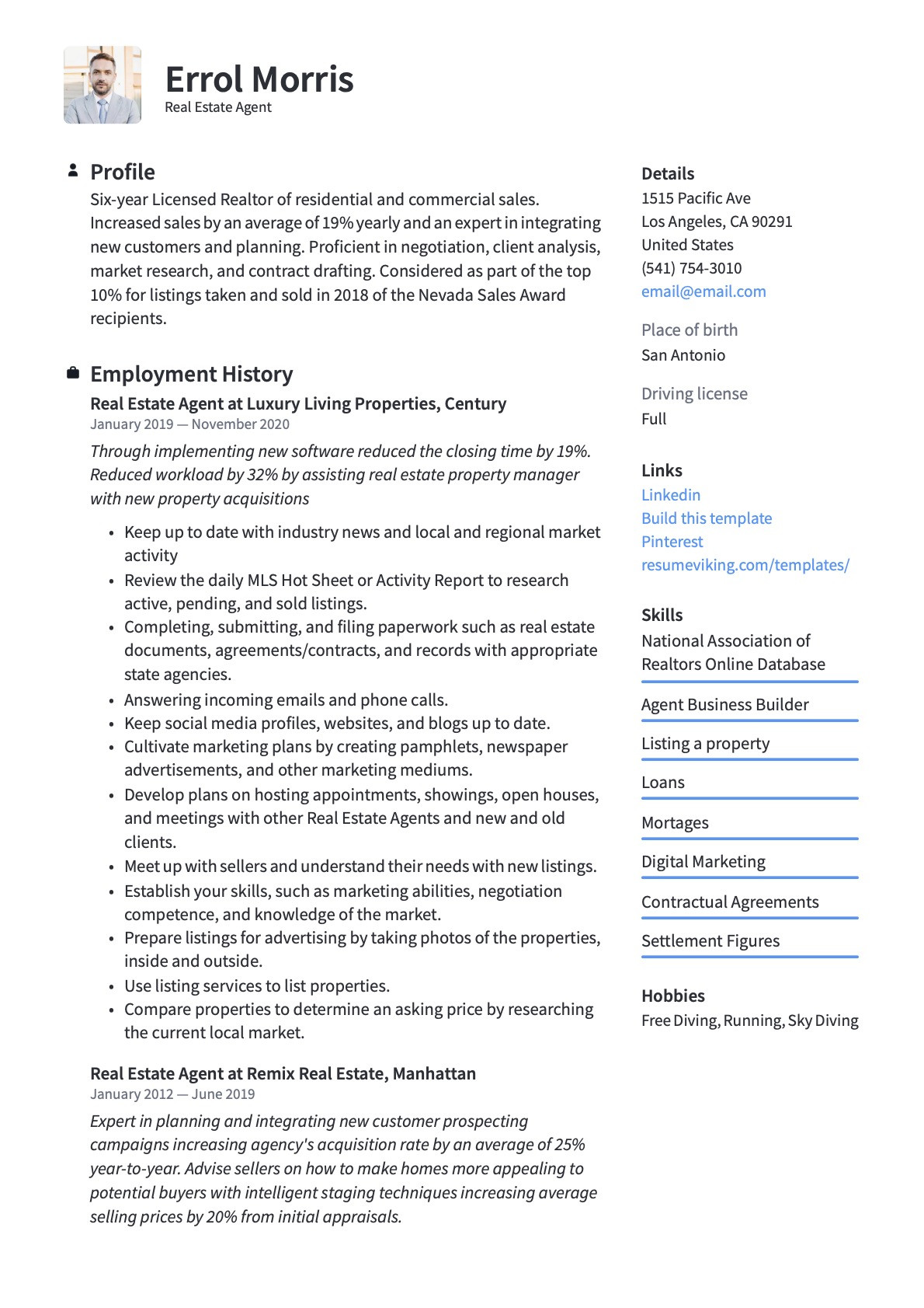 Real Estate Sales associate Sample Resume Real Estate Agent Resume & Writing Guide  20 Templates Pdf & Word