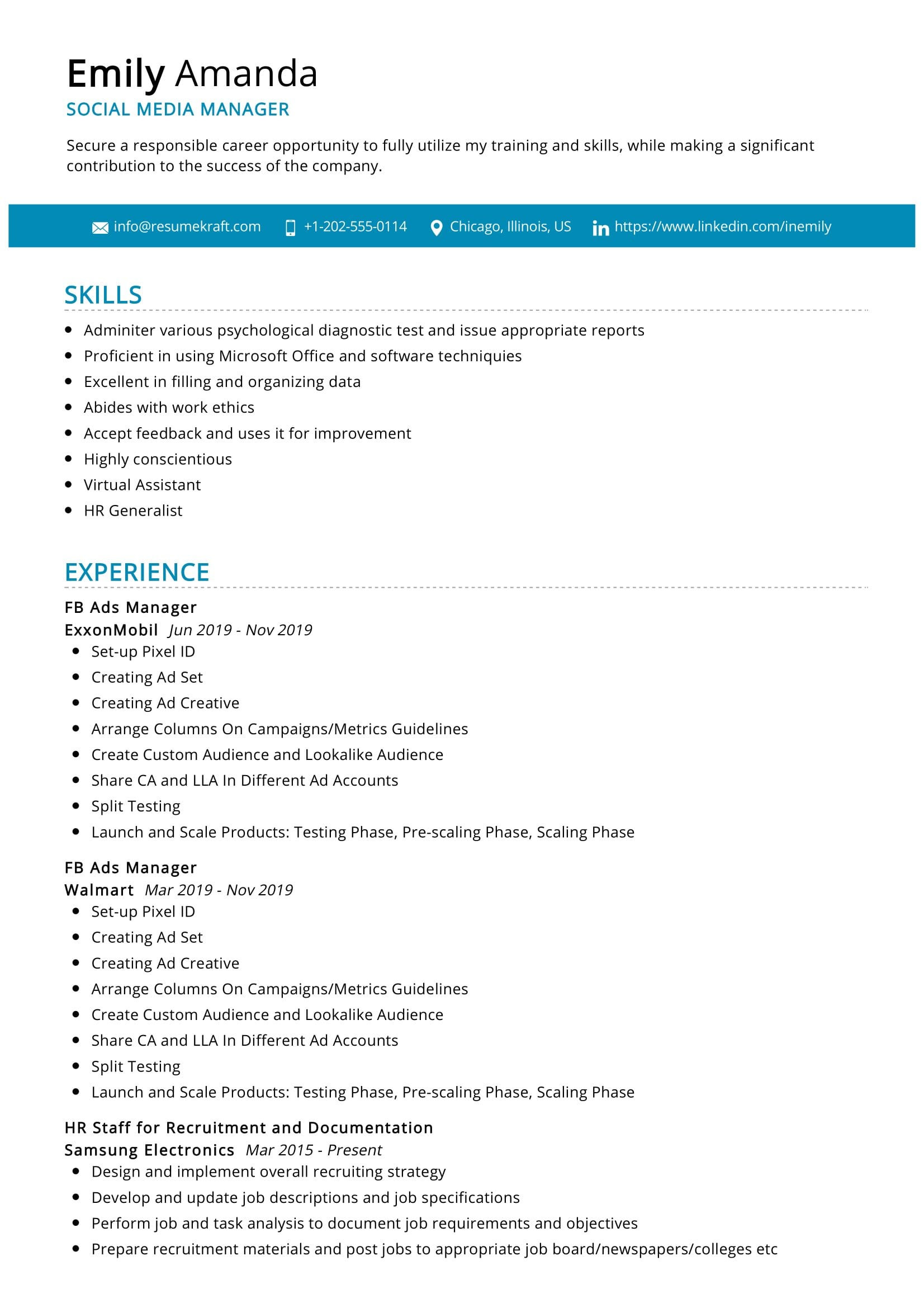 Resume for Director Of social Work Sample Job Description social Media Manager Resume Sample 2022 Writing Tips – Resumekraft