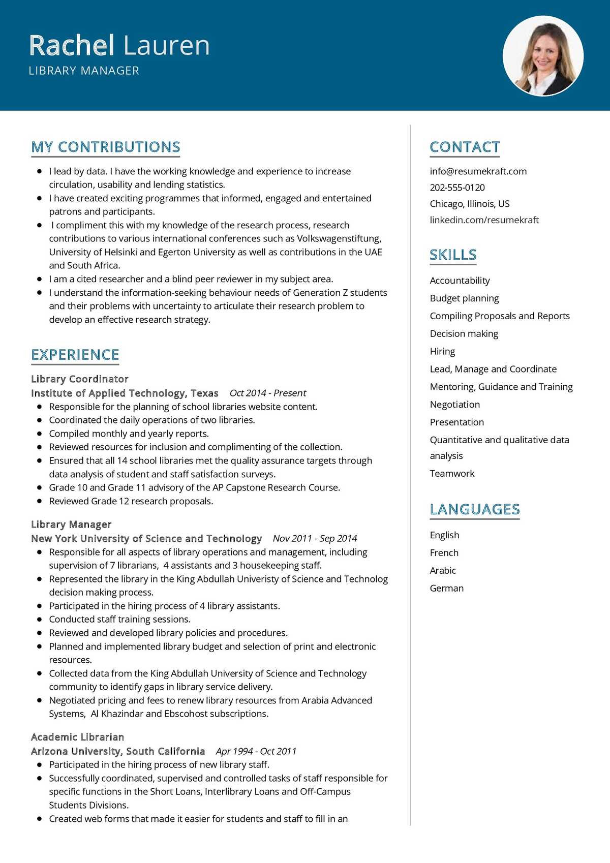 Resume Sample for A Part Time Circulation Library Job Library Manager Resume Sample 2022 Writing Tips – Resumekraft