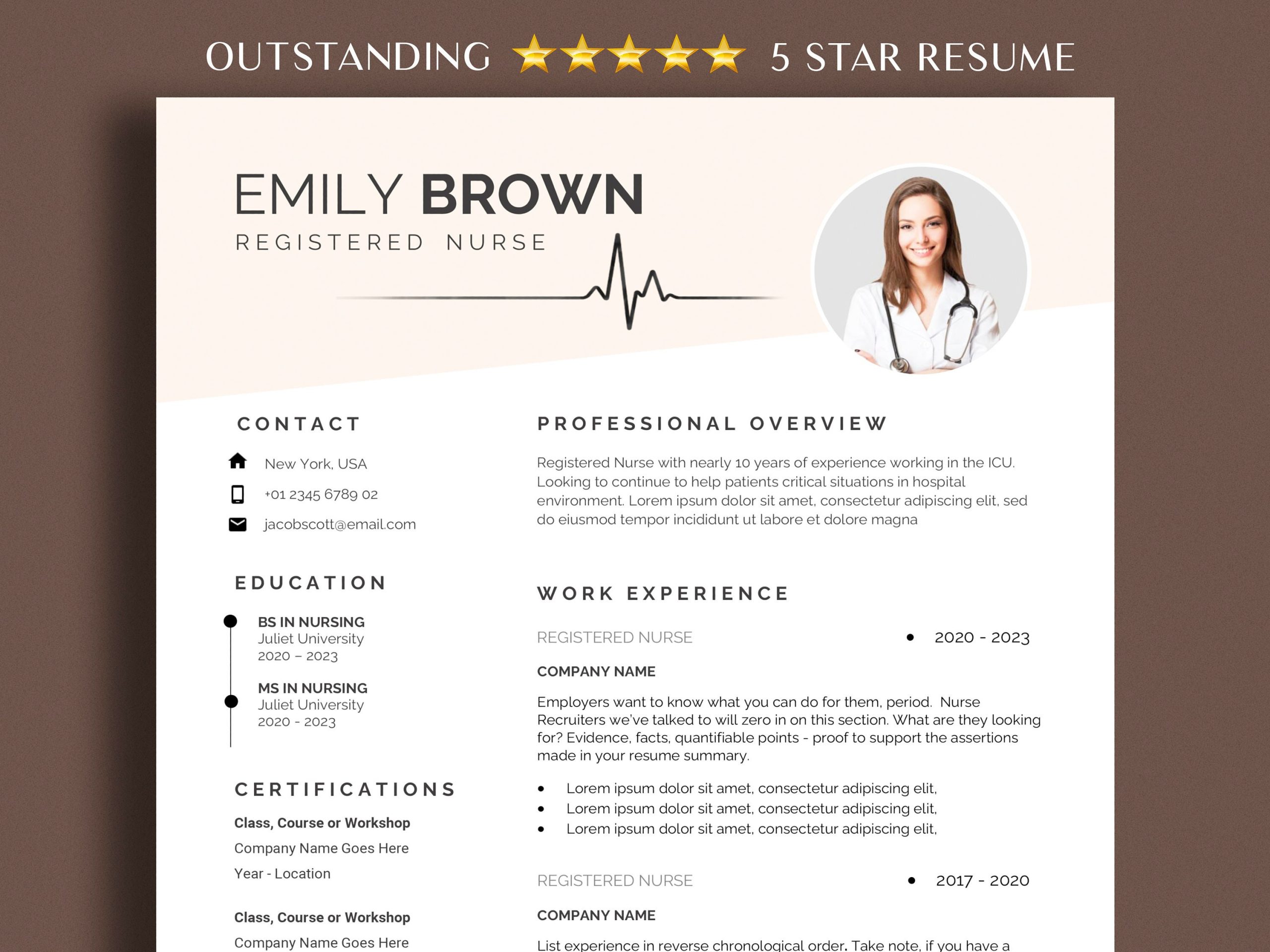 Resume Sample for Rn with No Experience 2023 Nurse Resume Nursing Resume Template Resume for Rn Cv – Etsy