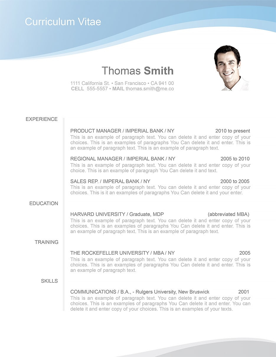 Resume Sample for Rockefeller University Job Blue Cv Elegant Resume Template 106040