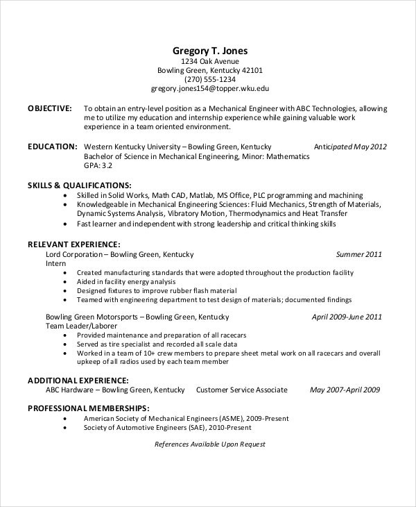 Sample Engineering Student Resume for Internship 17 Engineering Resume Templates Pdf Doc