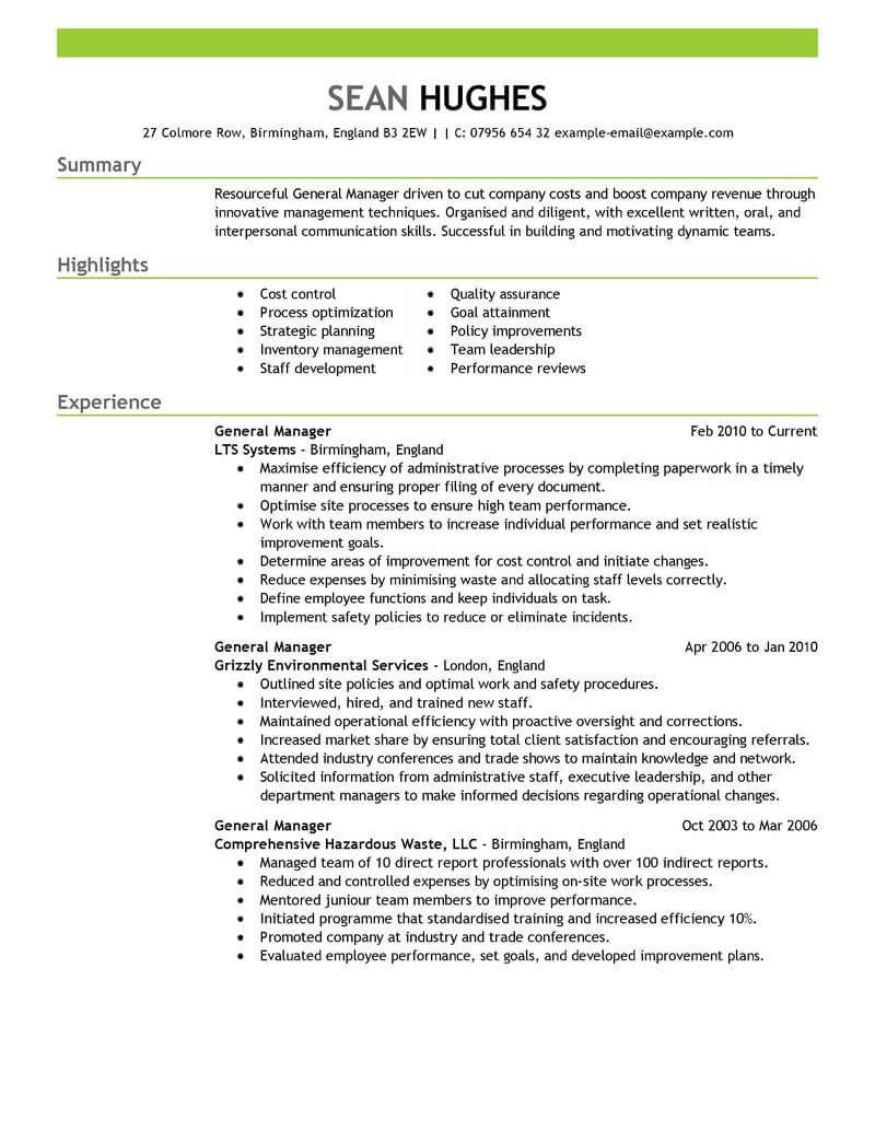 Sample General Professional Summary for Resume Resume Examples Director – Resume Templates Resume Skills …