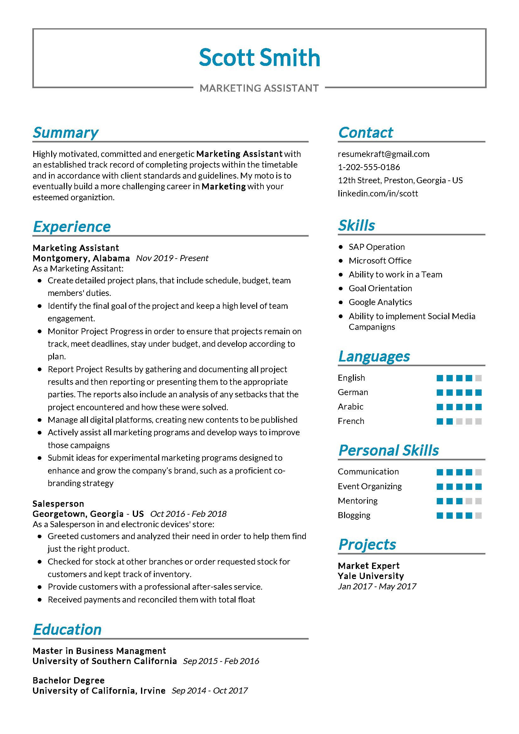 Sample Marketing Statement for Your Resume Marketing assistant Resume Sample 2022 Writing Tips – Resumekraft