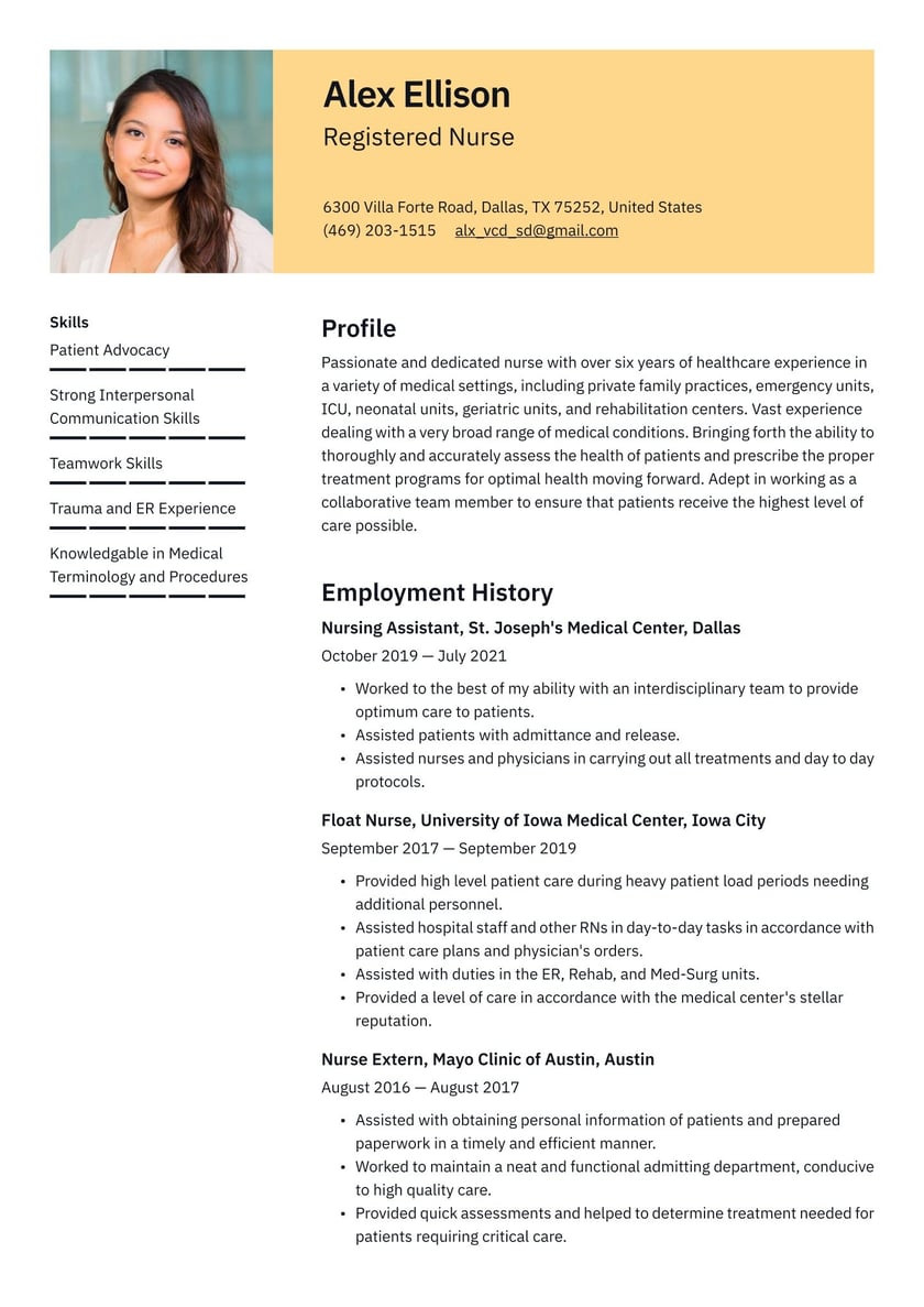 Sample Objectives for Resumes In Nursing Nurse Resume Examples & Writing Tips 2022 (free Guide) Â· Resume.io