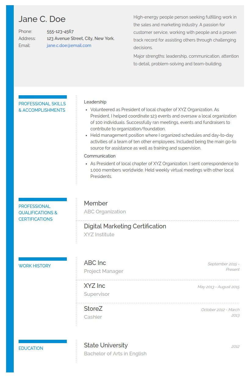 Sample Of Functional or Skills Based Resume How to Write A Functional or Skills-based Resume (with An Example …