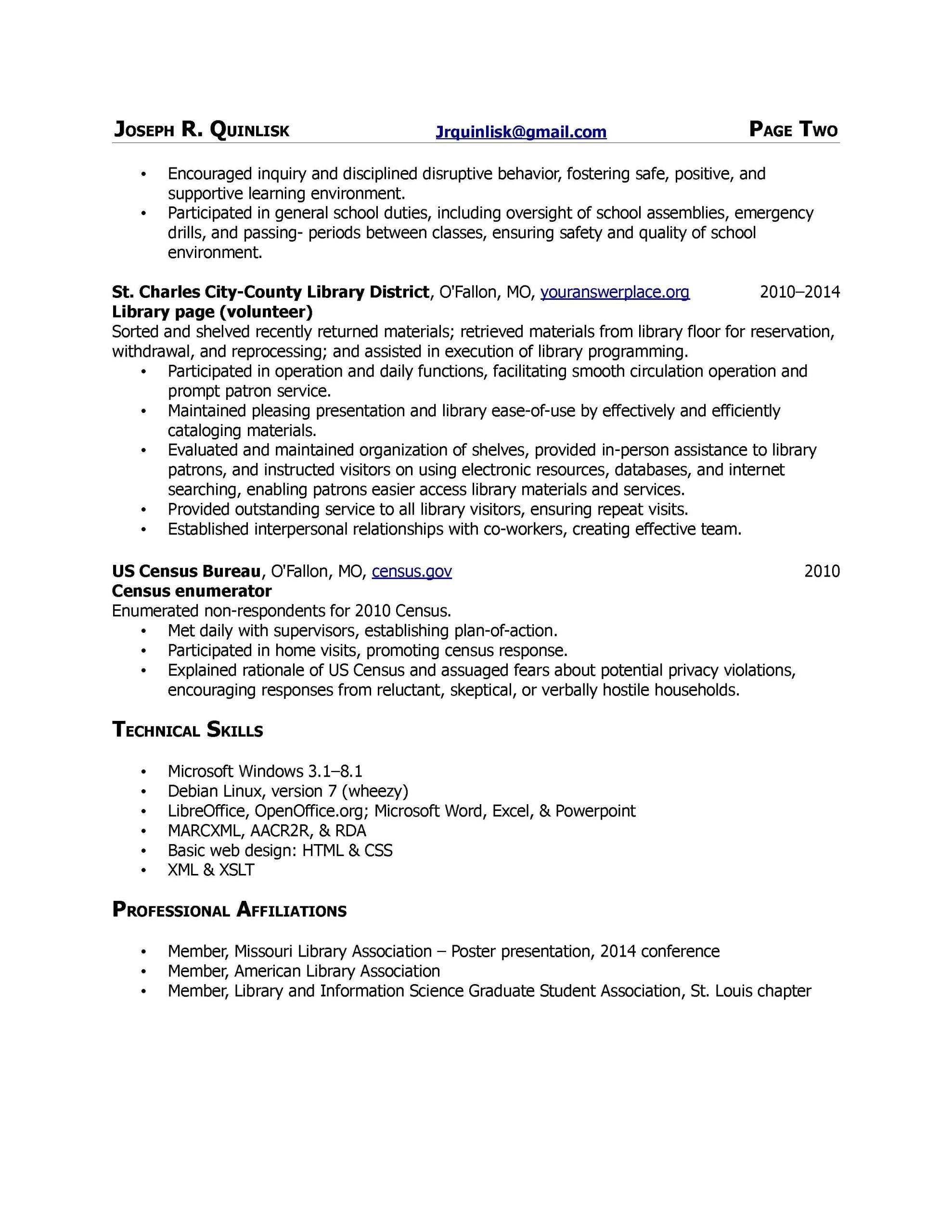 Sample Resume Customer Service Retail to Librarian Library Resume Hiring Librarians Page 2 Sample Resume Customer Service Retail to Librarian Library Resume Hiring Librarians Page 2