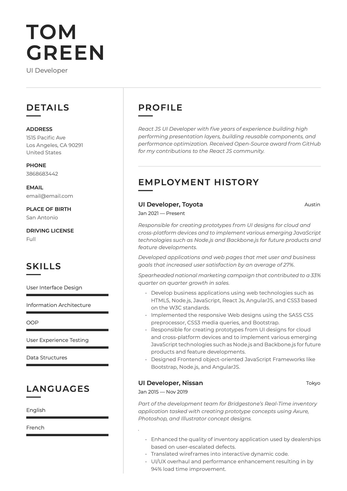 Sample Resume for A Pojos Guest Services Ui Developer Resume’s & Guide  20 Templates Pdf