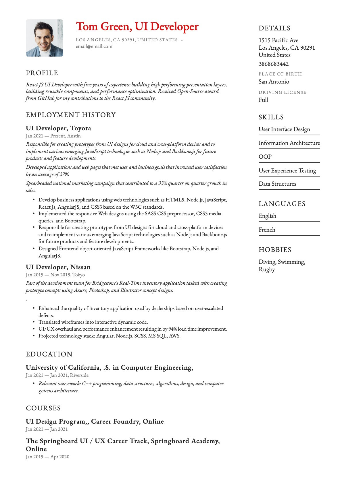 Sample Resume for A Pojos Guest Services Ui Developer Resume’s & Guide  20 Templates Pdf